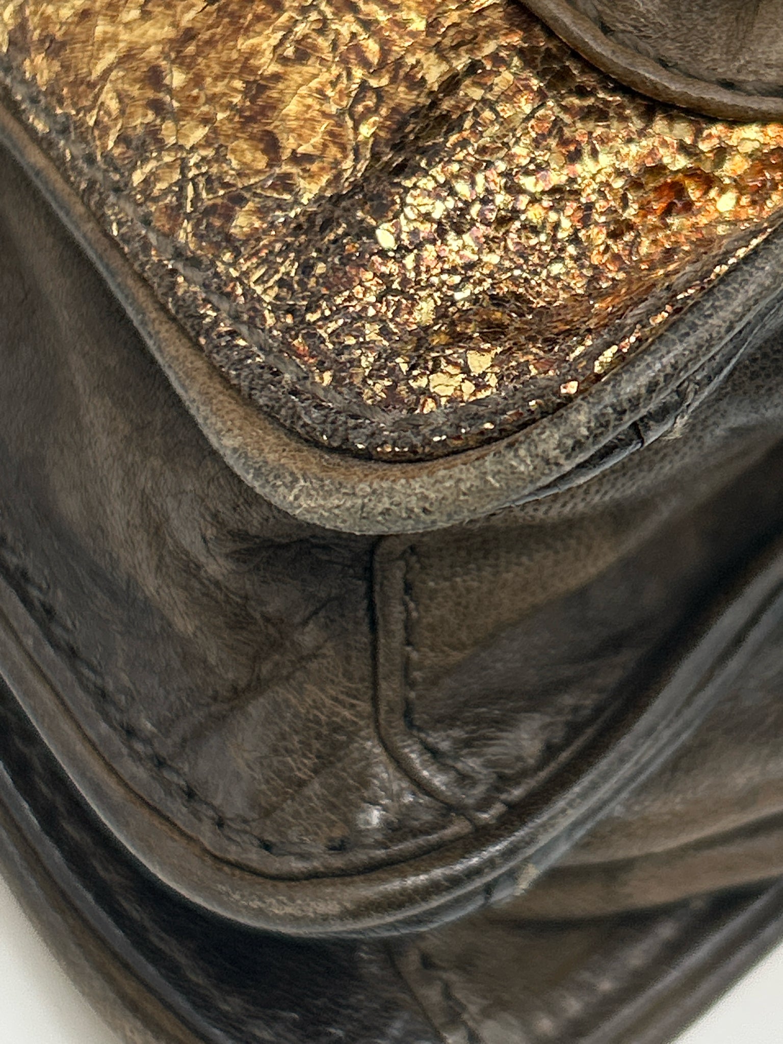 FRYE Gold and Brown Women Purse