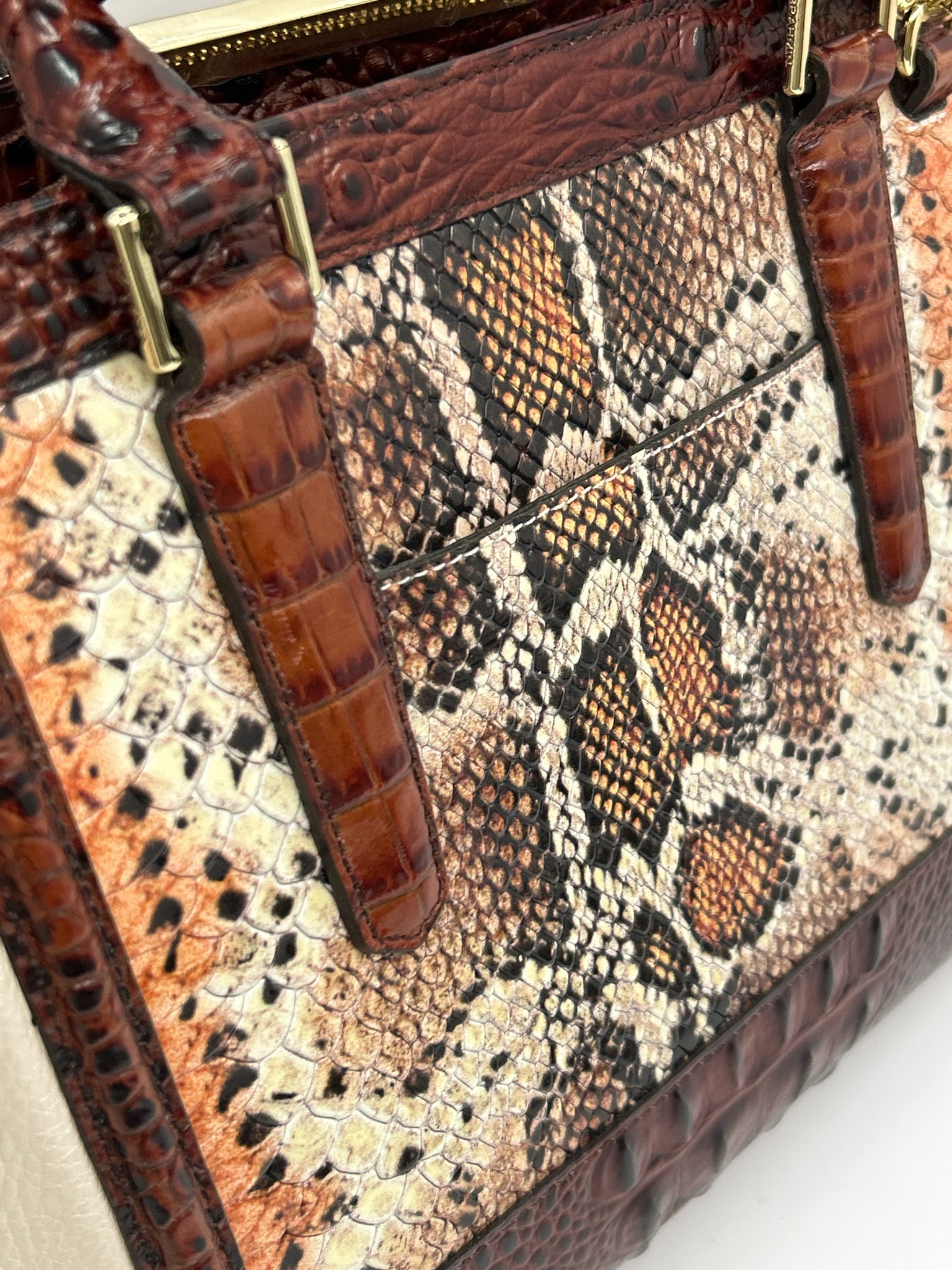BRAHMIN IVORY AND BROWN Women Purse