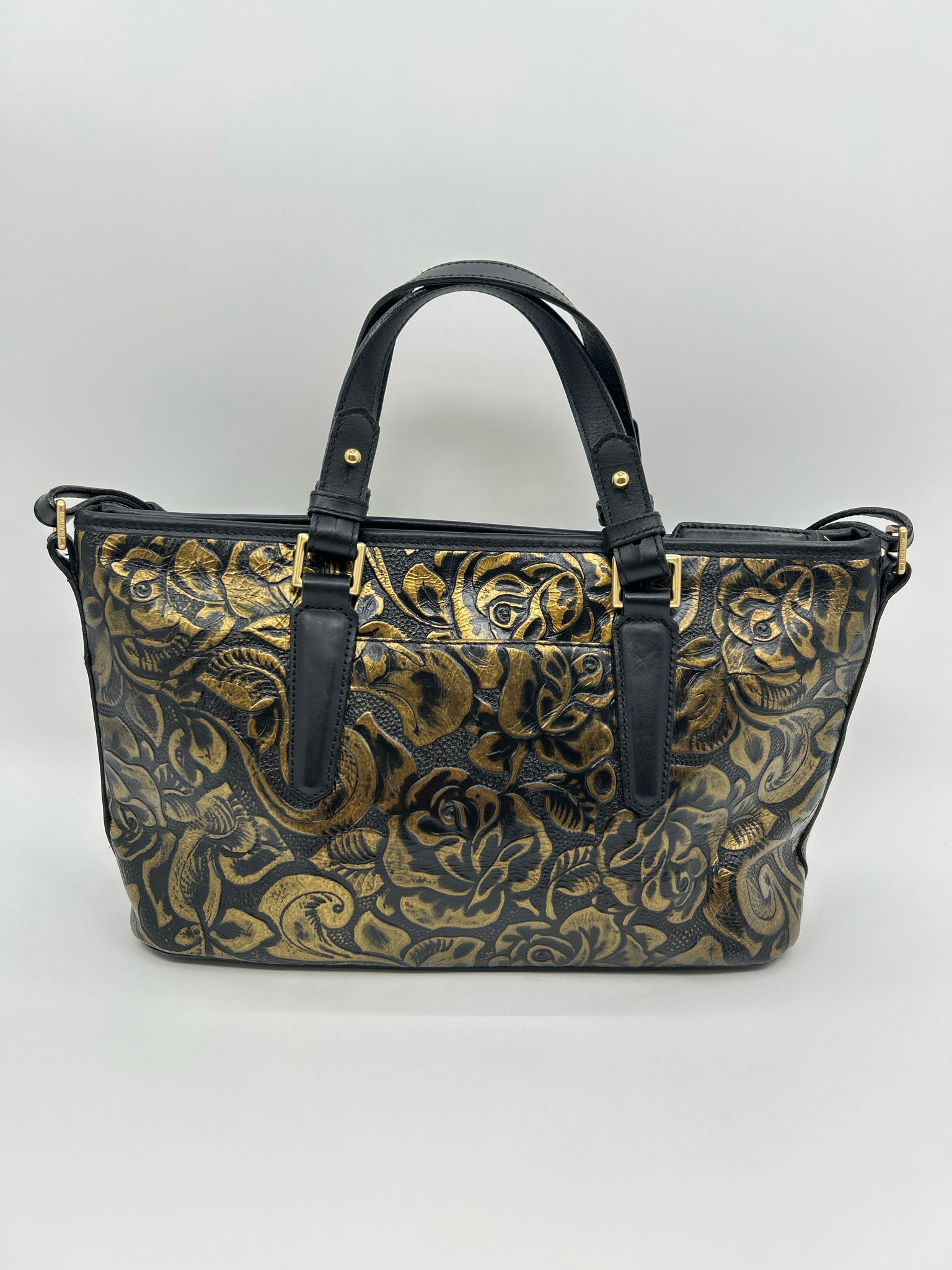 BRAHMIN BLACK AND GOLD Women Purse
