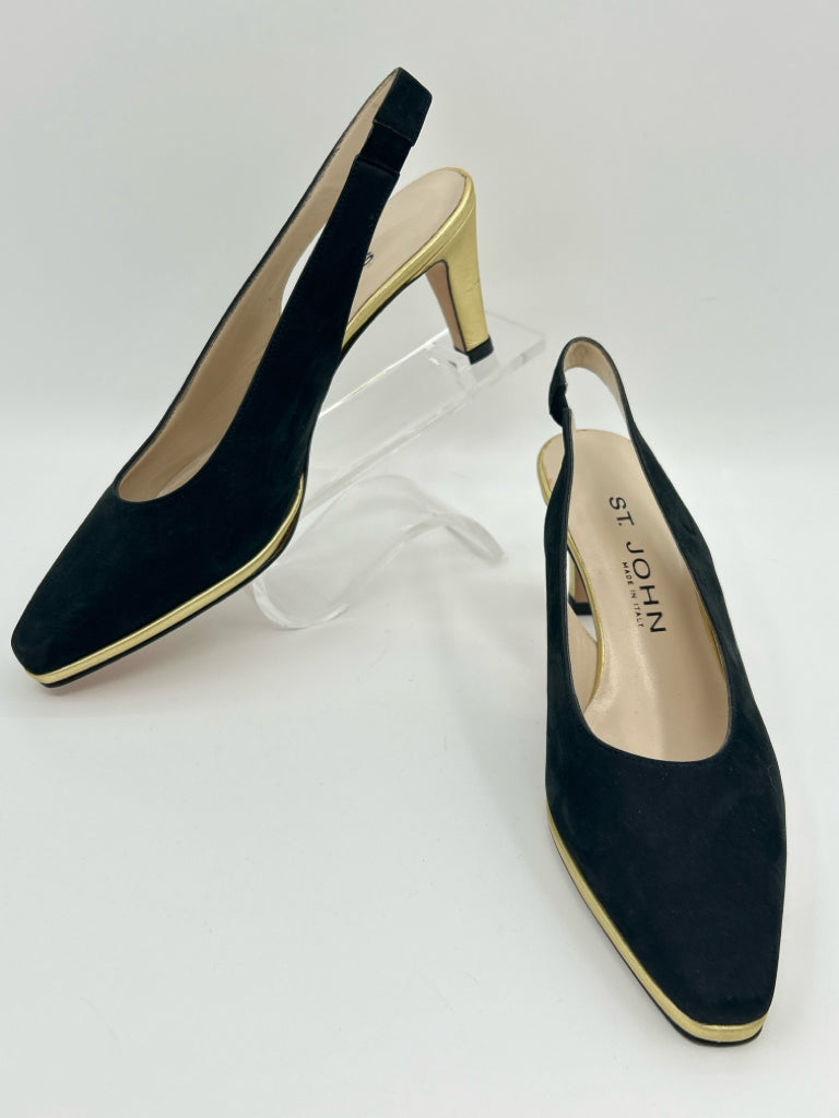 ST JOHN Women Size 6.5 AA Black Pumps