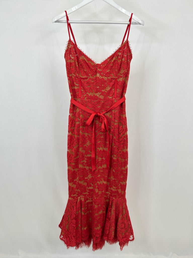 V. CHAPMAN Size 12 Red Dress