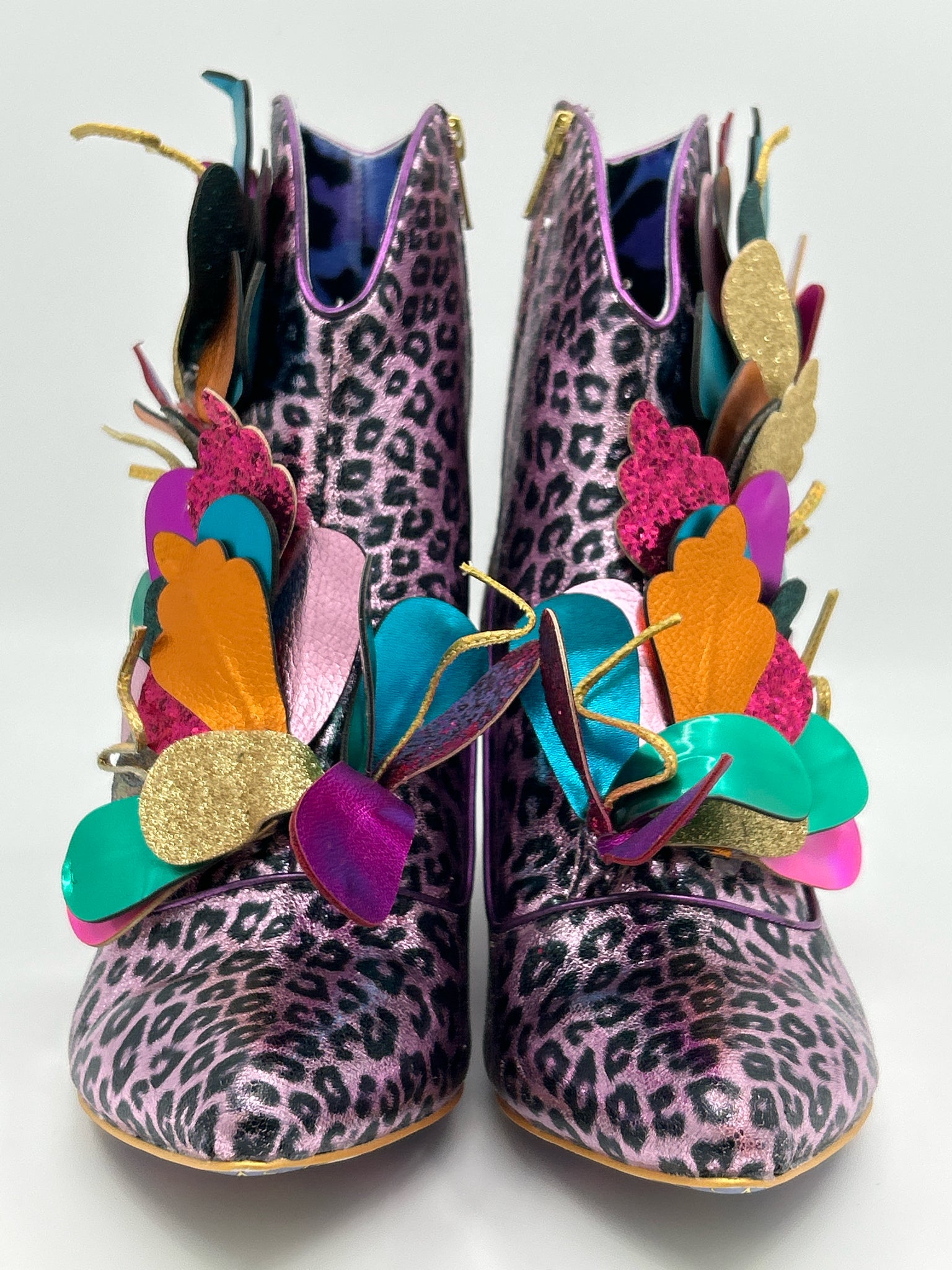 IRREGULAR CHOICE Size 12 Pink and Black Women Booties