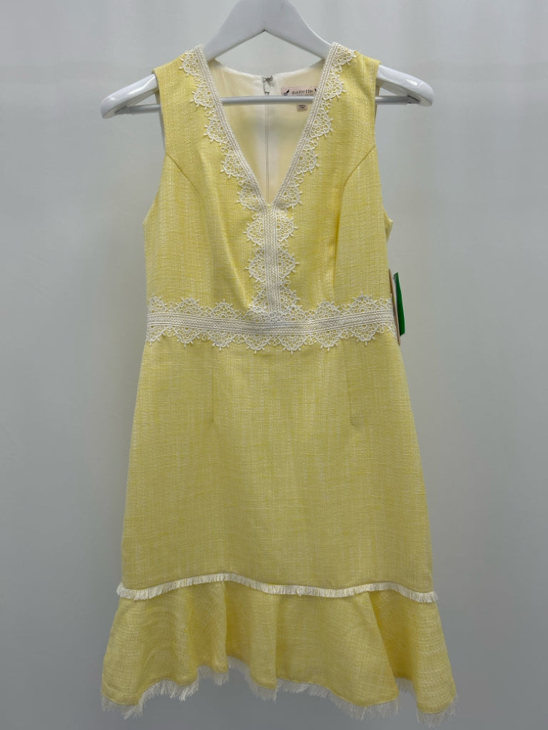 NANETTE LEPORE Women Size 4 Yellow &  White Dress