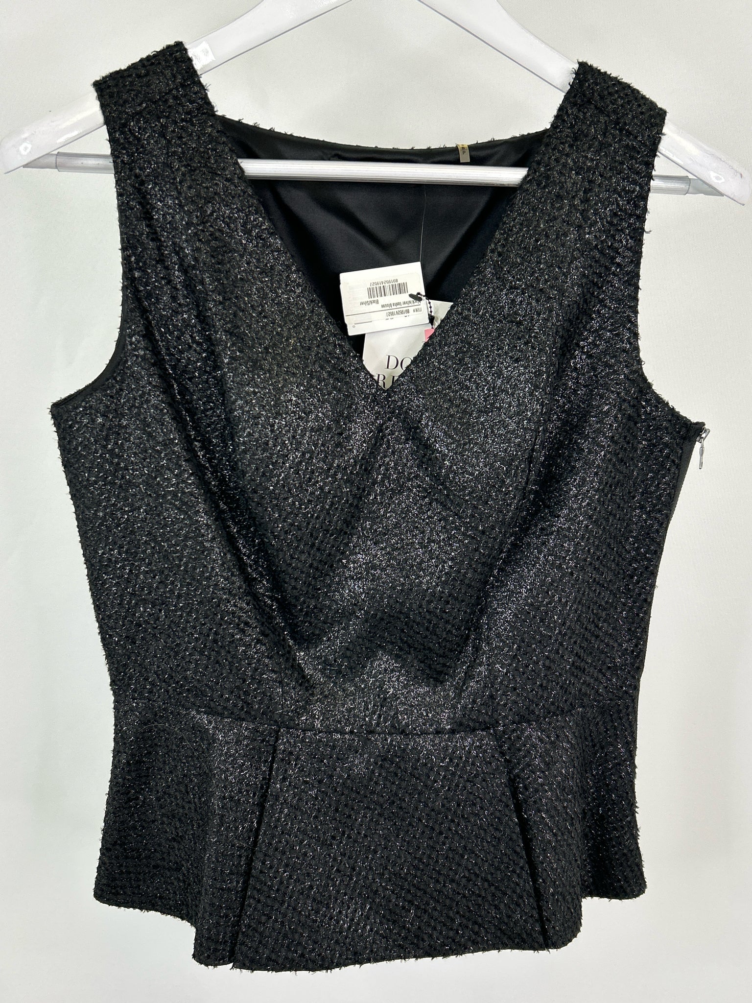 TAHARI Size S Black & Silver Women Top NWT