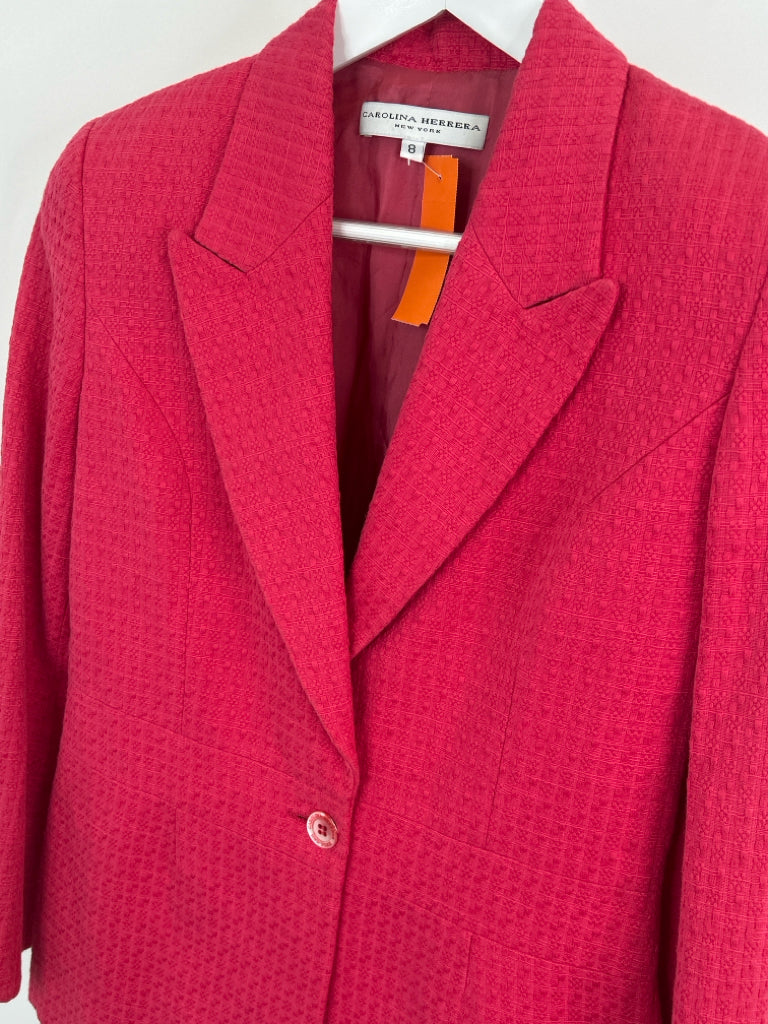 CAROLINA HERRERA Size 8 Pink Women's Blazer