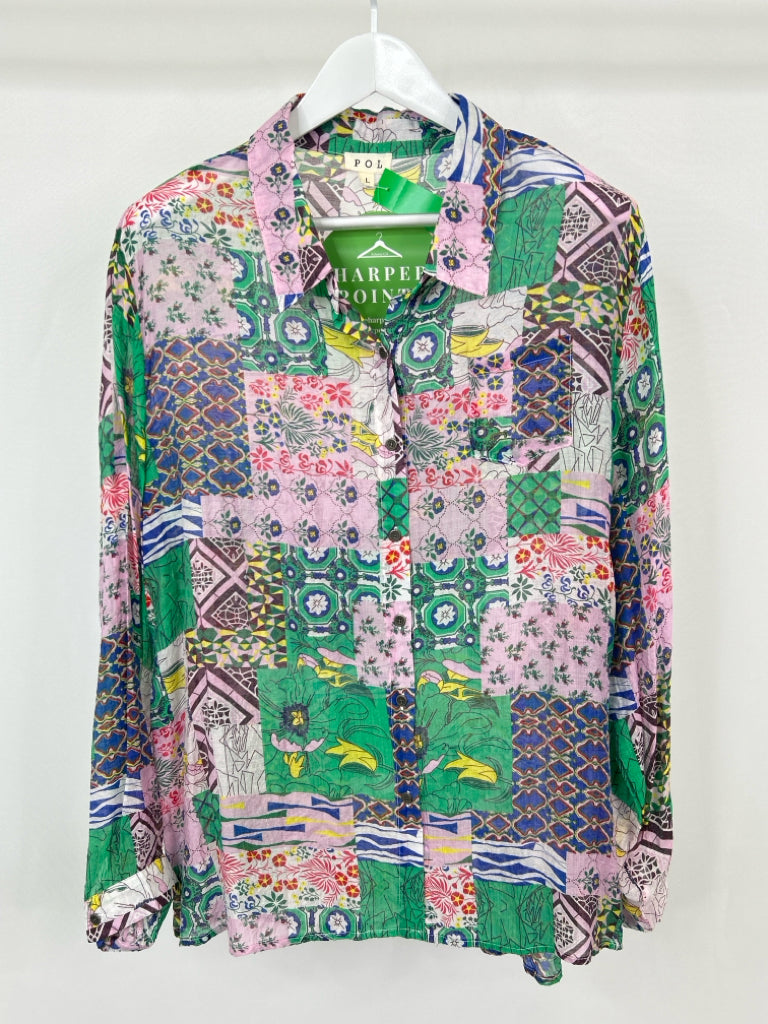 POL Size L Multi-Color Shirt NWT