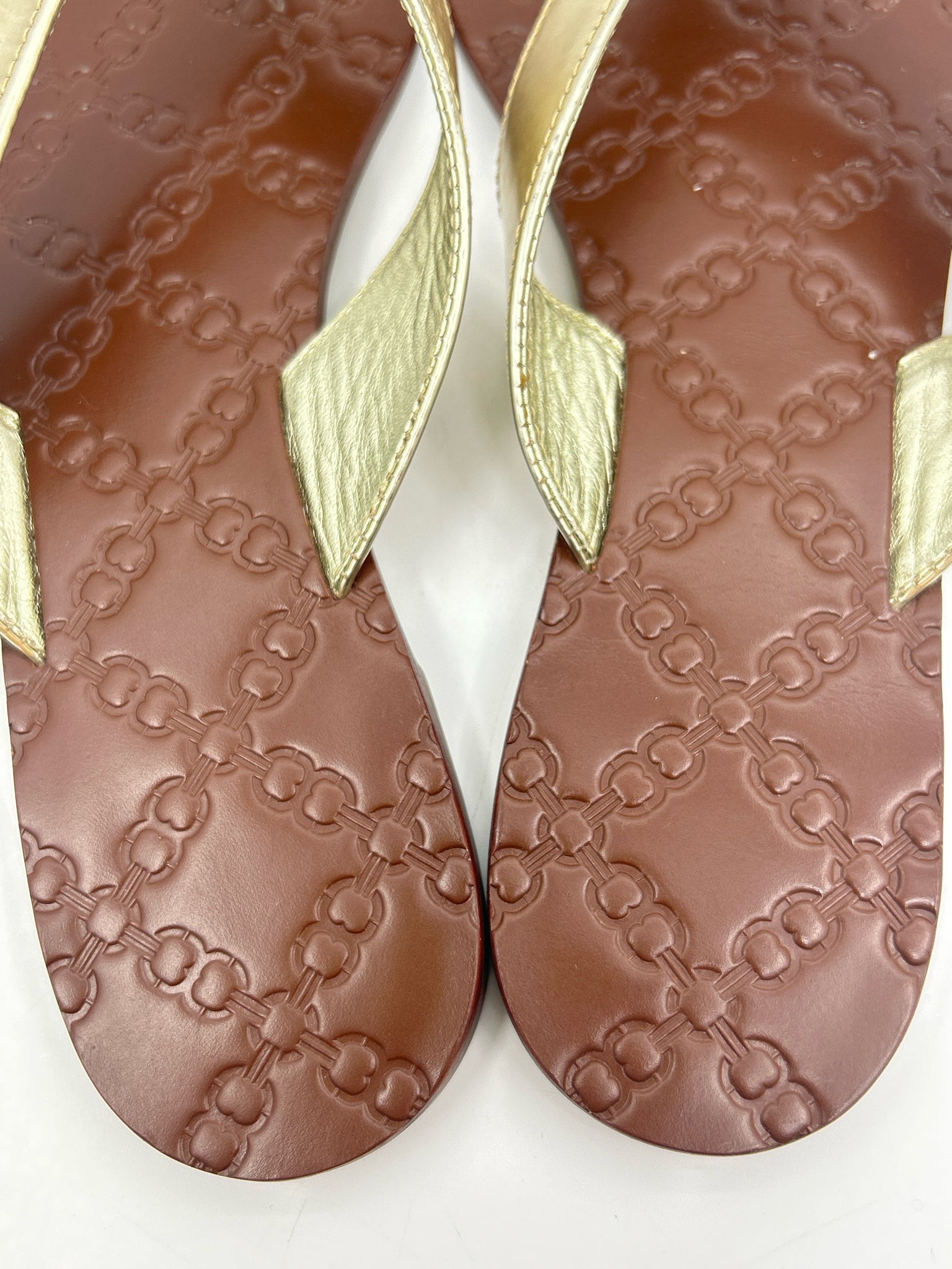 TORY BURCH Size 9.5M gold metallic Women Sandal