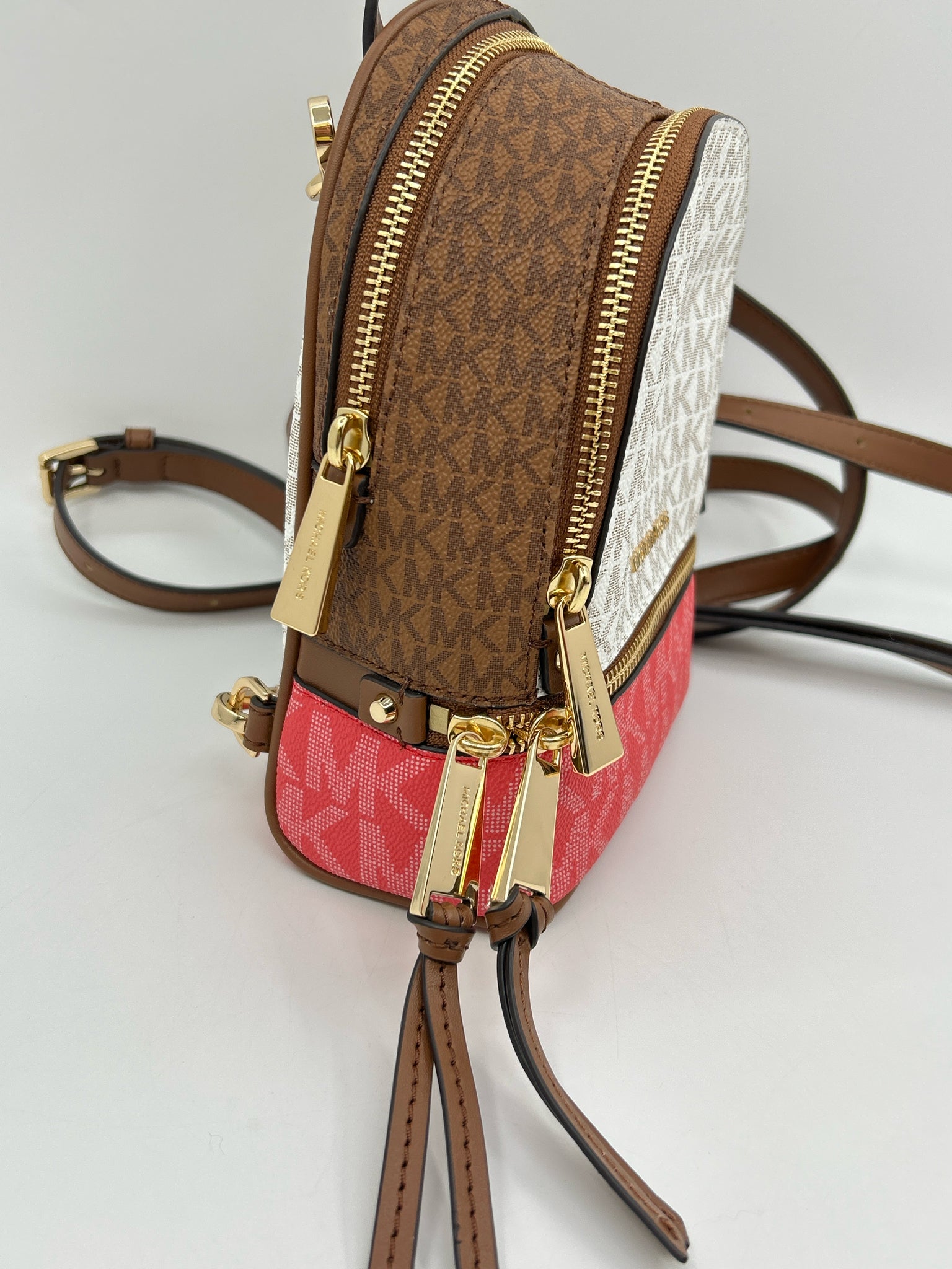 MICHAEL KORS WHITE AND BROWN Women Backpack