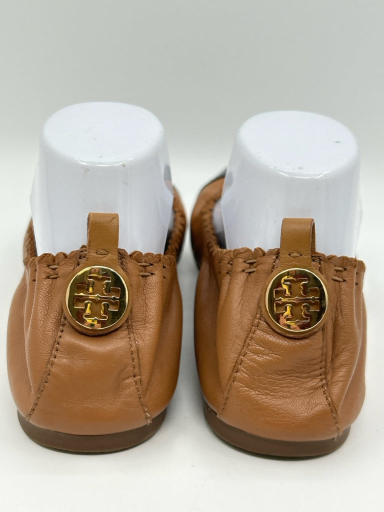 TORY BURCH Size 10M Brown and Black Flats