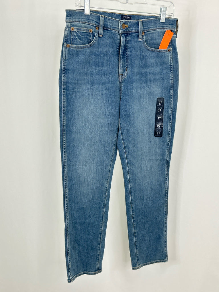 J CREW Women Size 27/4 Blue Denim High Rise Jeans NWT