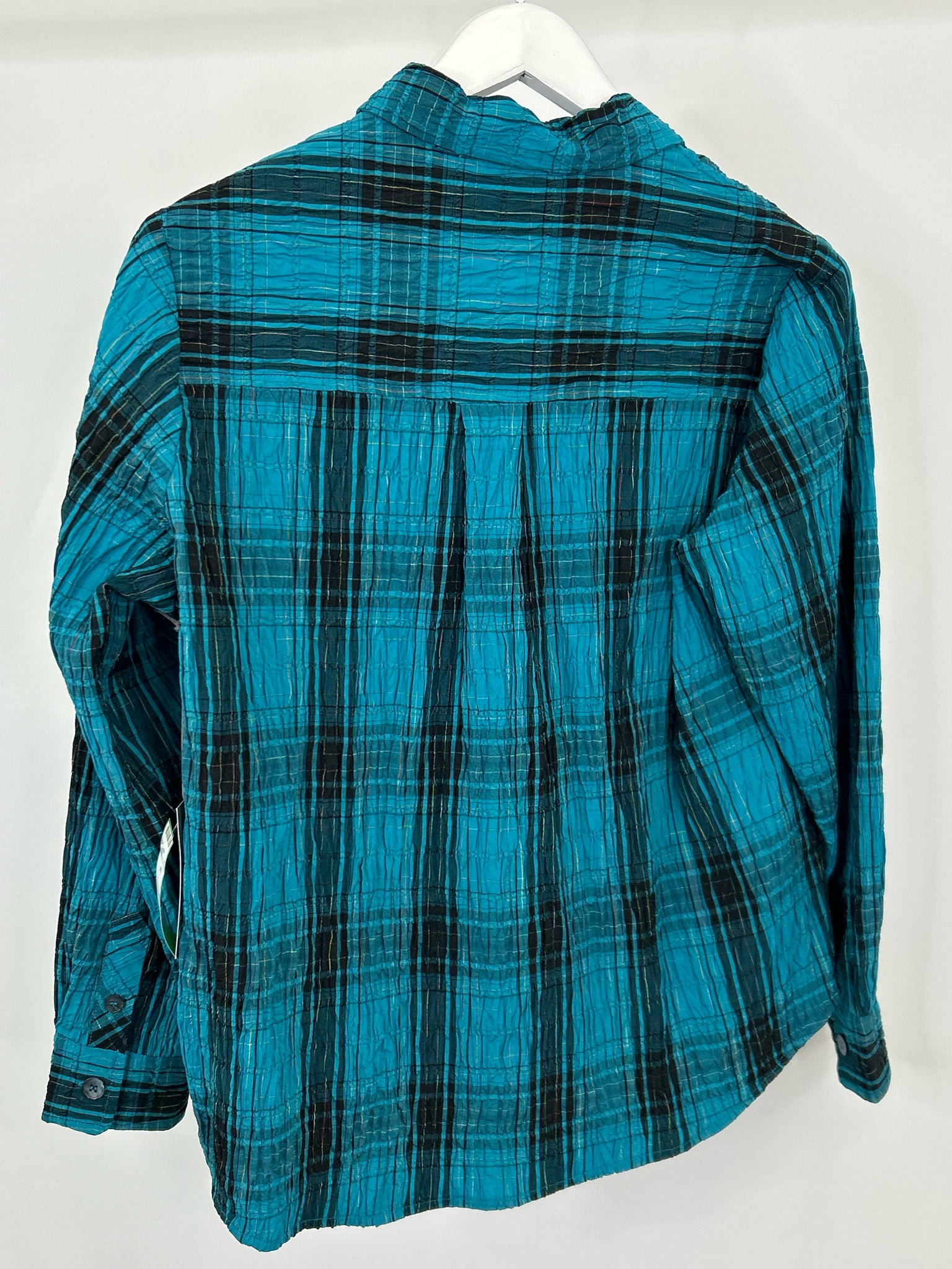 HABITAT Size S Teal and Black Women Top NWT