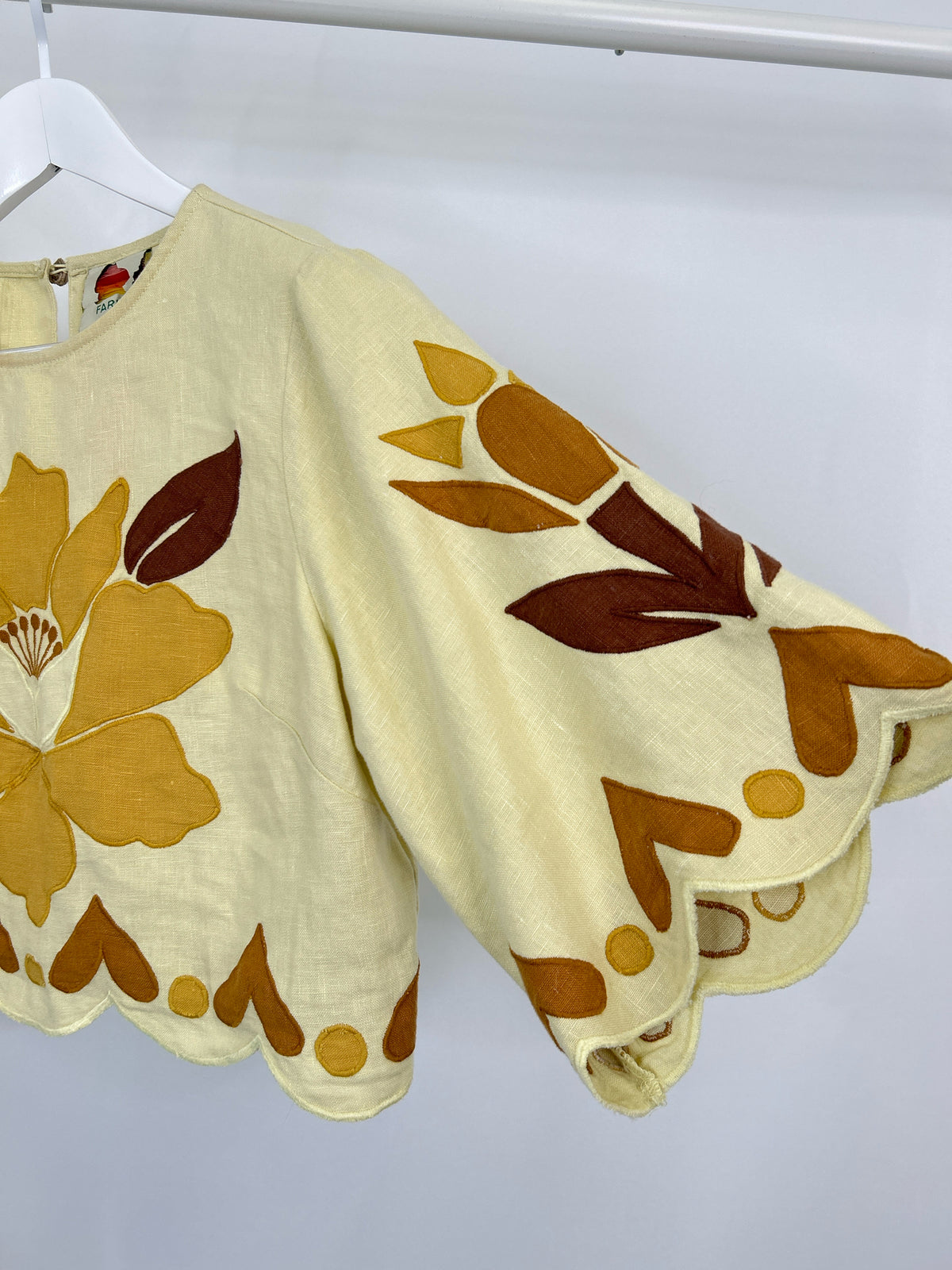 FARM RIO Size S Pale Yellow Women Top
