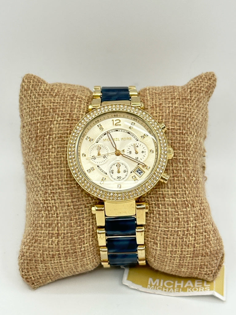 MICHAEL KORS blue and gold NWT Watch