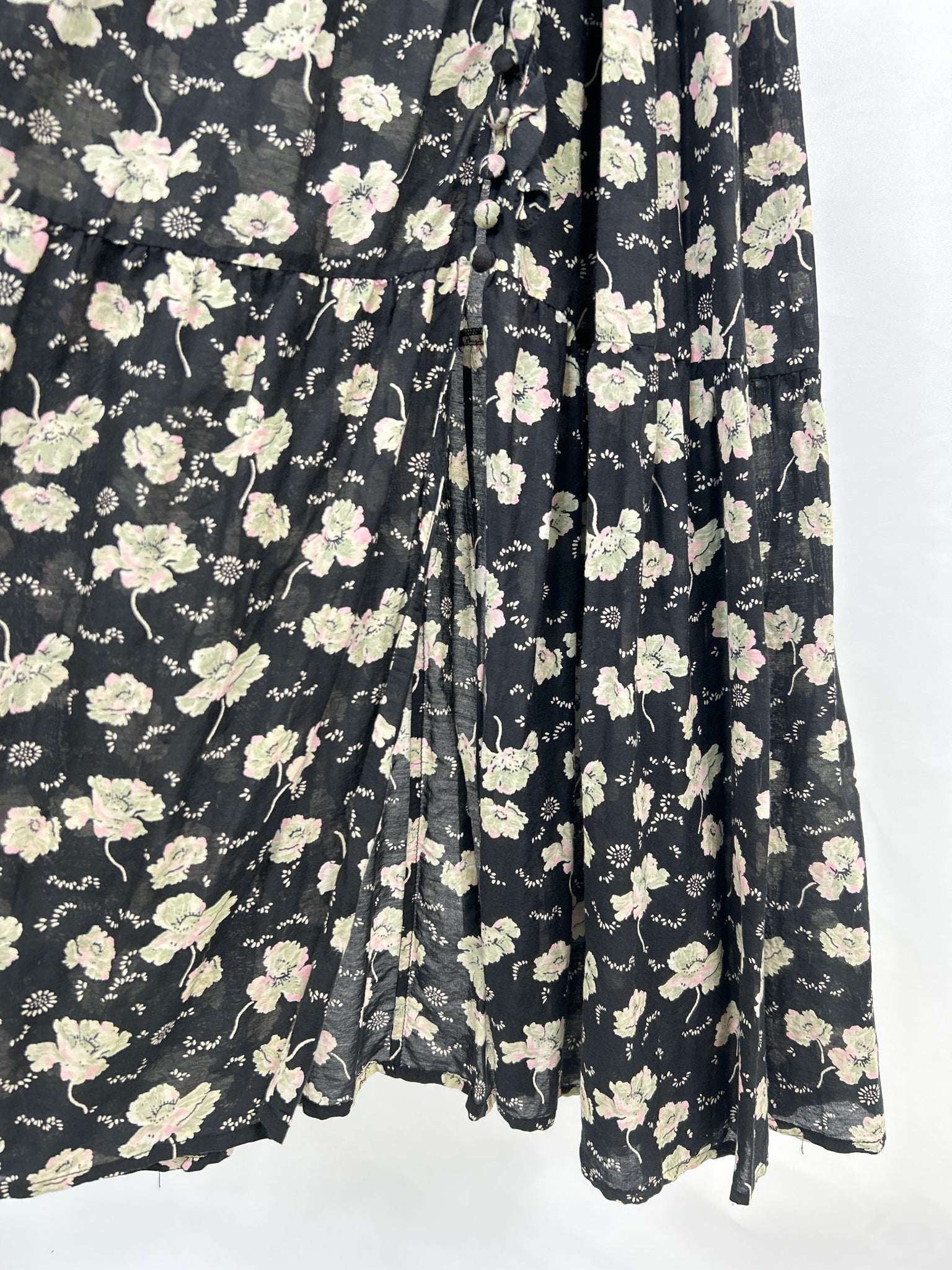 DÔEN Size M Black Floral Women Dress