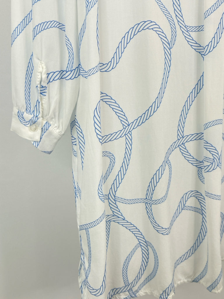 COBBLESTONE LIVING Size One Size White Print Women's Cover-Up