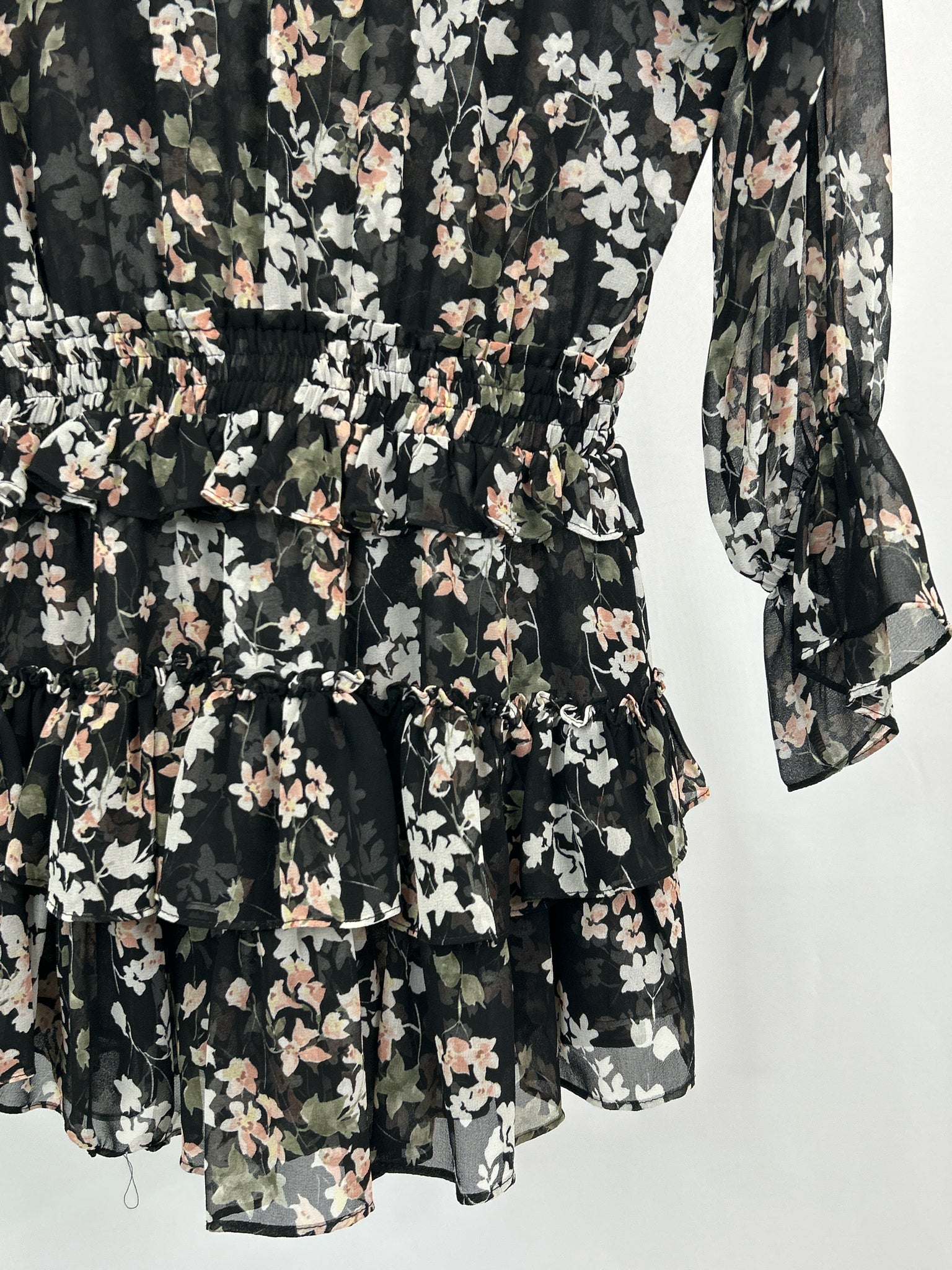 MISA Size S Black Print Women Dress