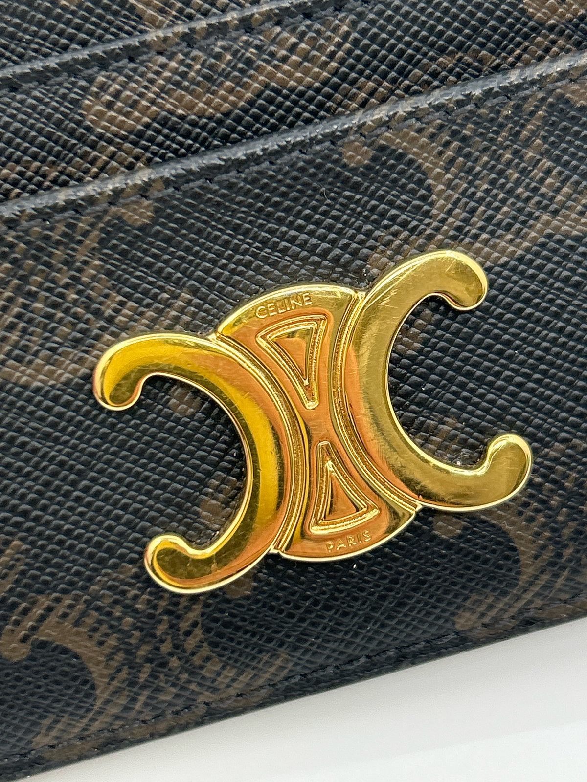 CELINE Brown Print Card Holder