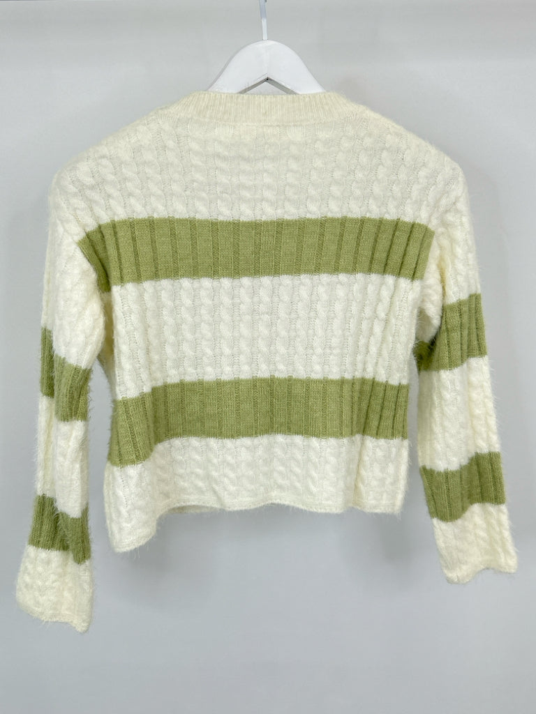 House of Sienna Women Size M WHITE AND GREEN Sweater