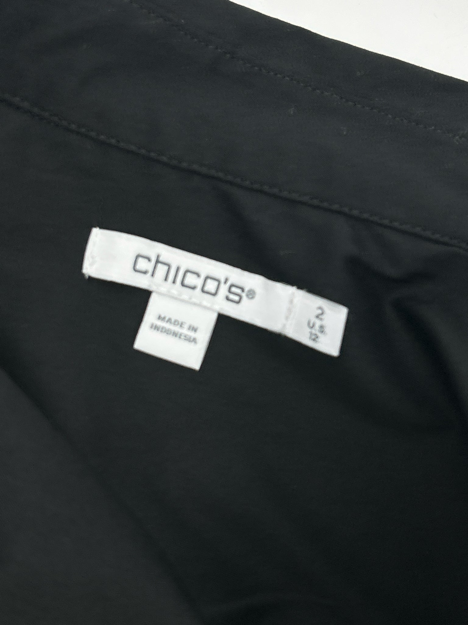 CHICO'S Size 12 Black Women Shirt