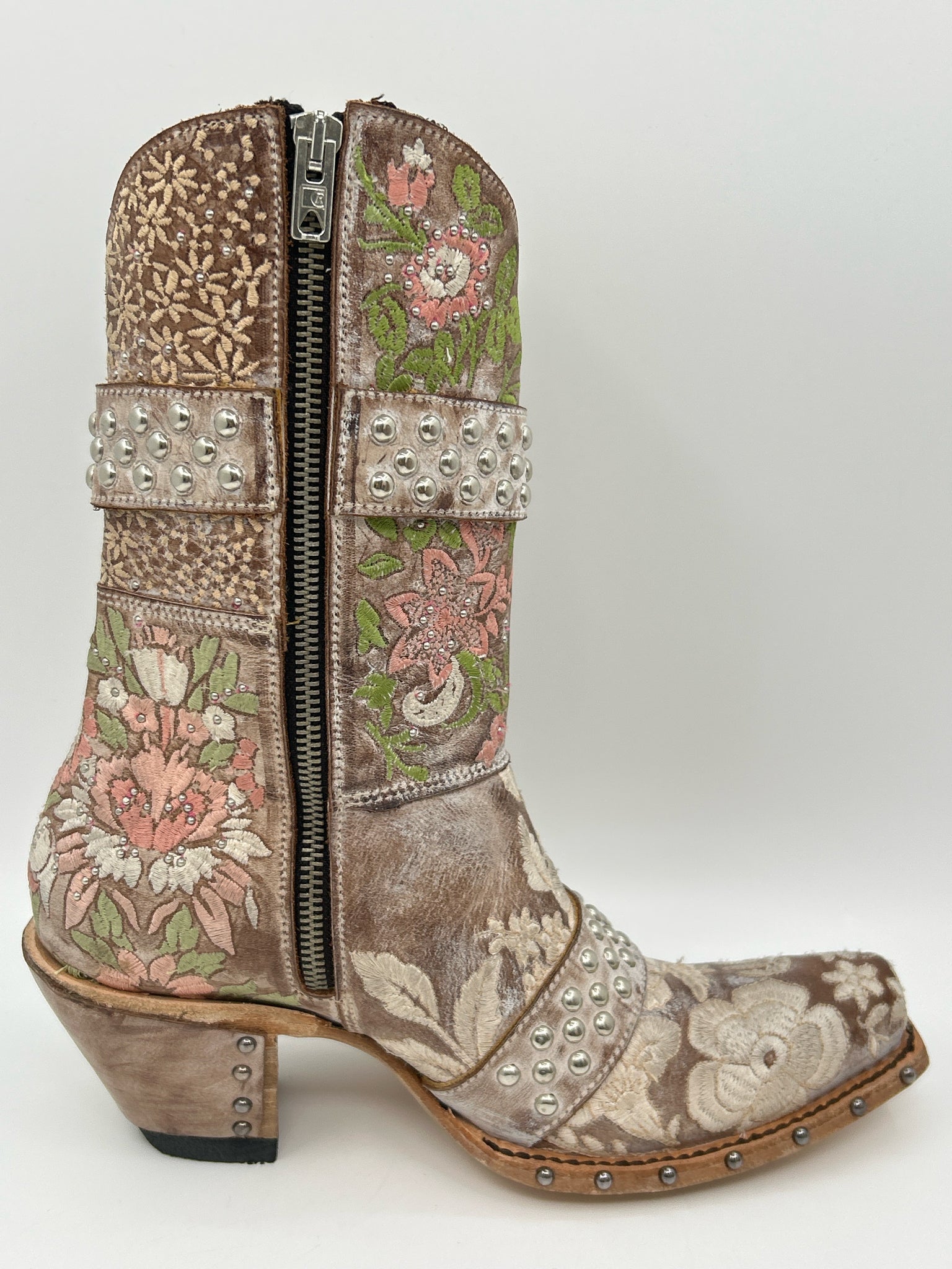 OLD GRINGO Size 7B BEIGE FLORAL Women Boots