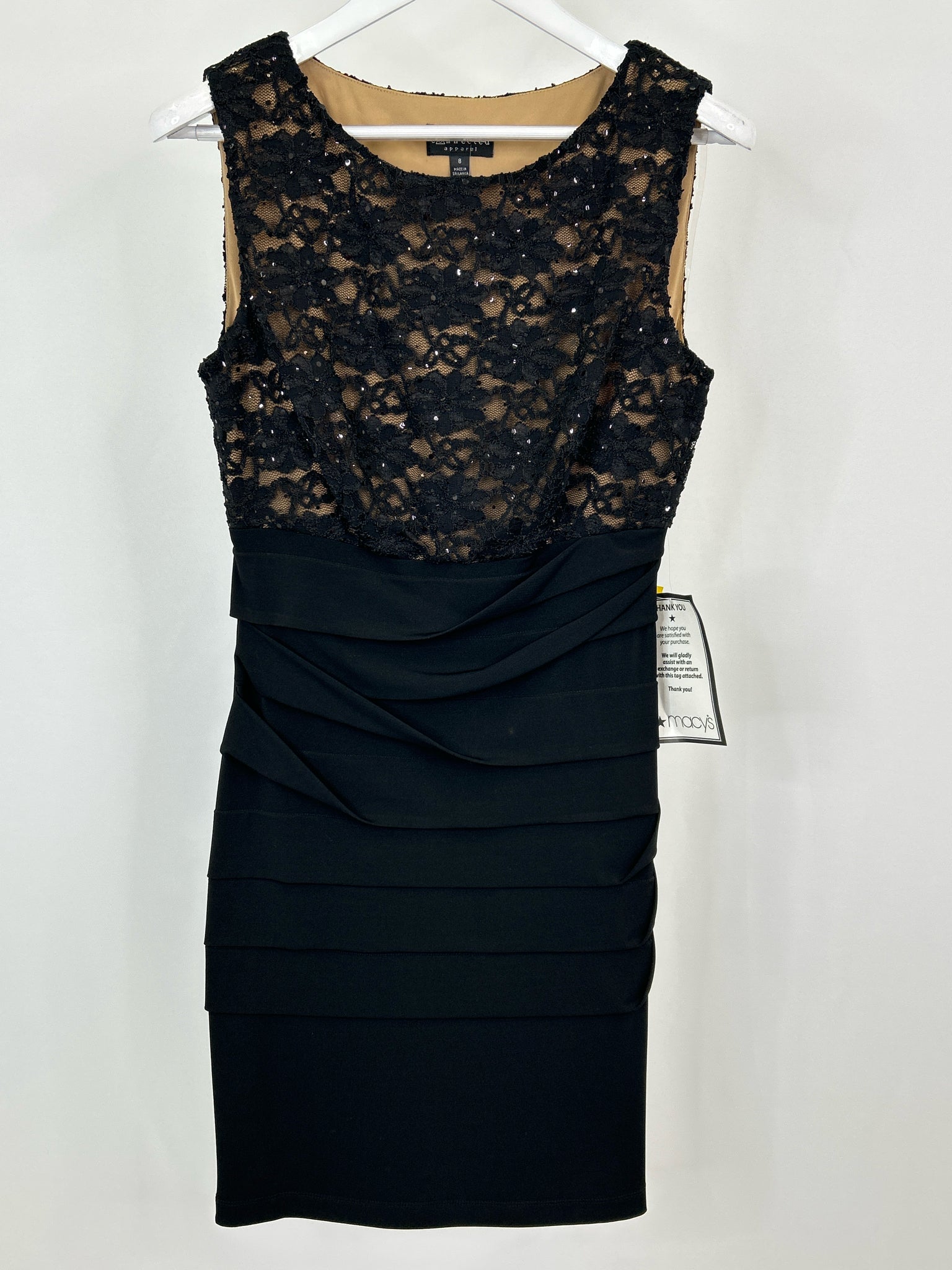 CONNECTED APPAREL Size 8 Black Women Dress