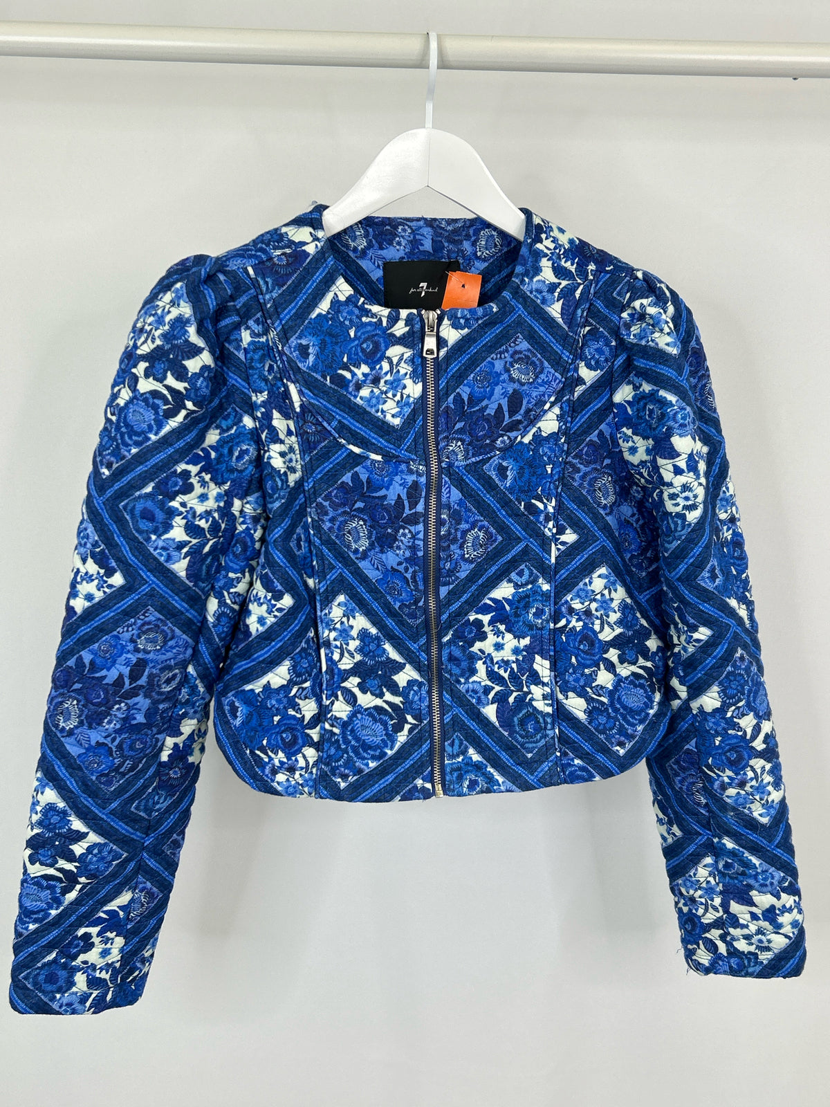 7 FOR ALL MANKIND Size S BLUE & WHITE Women Jacket