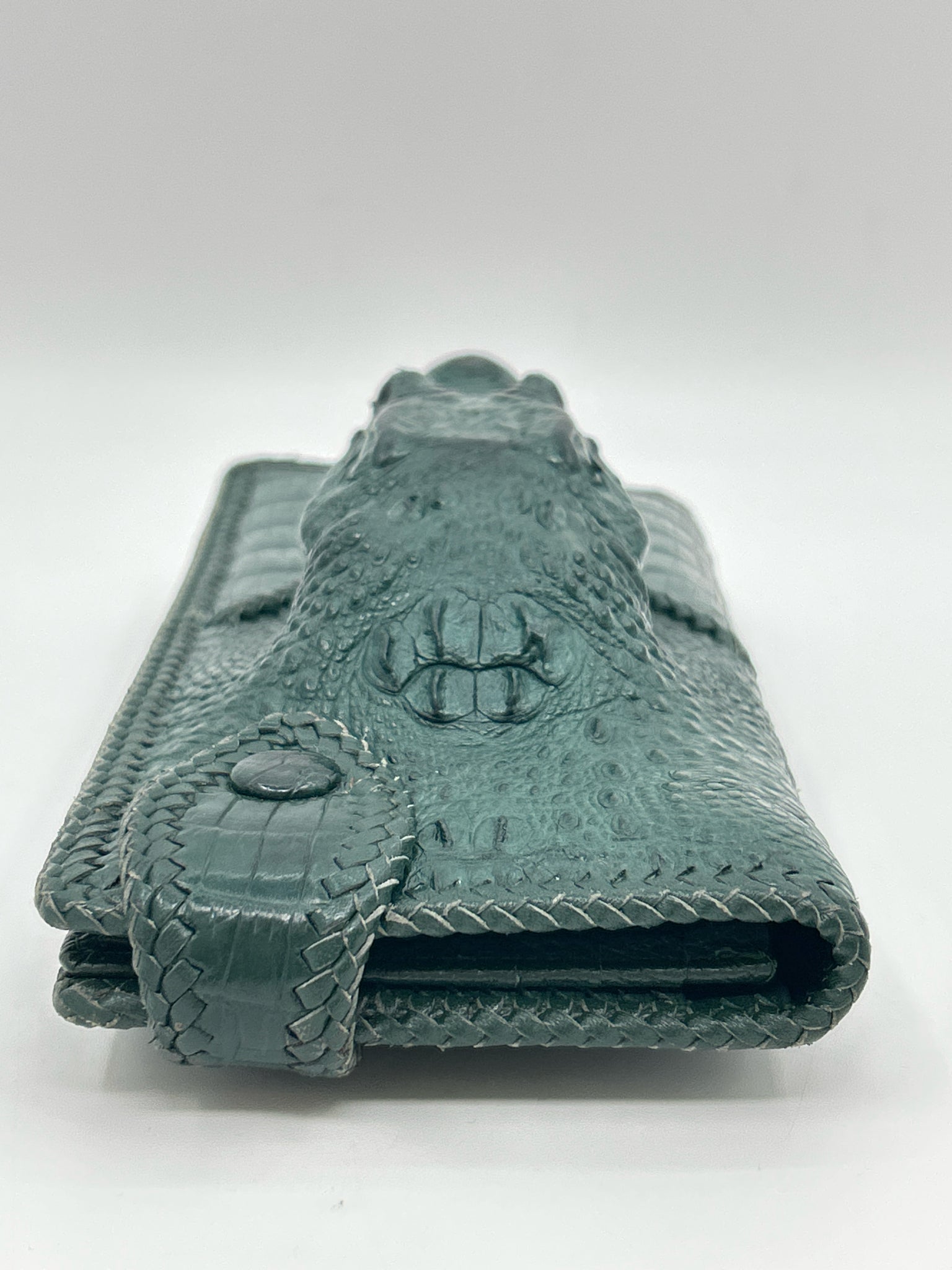 NO BRAND Green Genuine Alligator Women Wallet