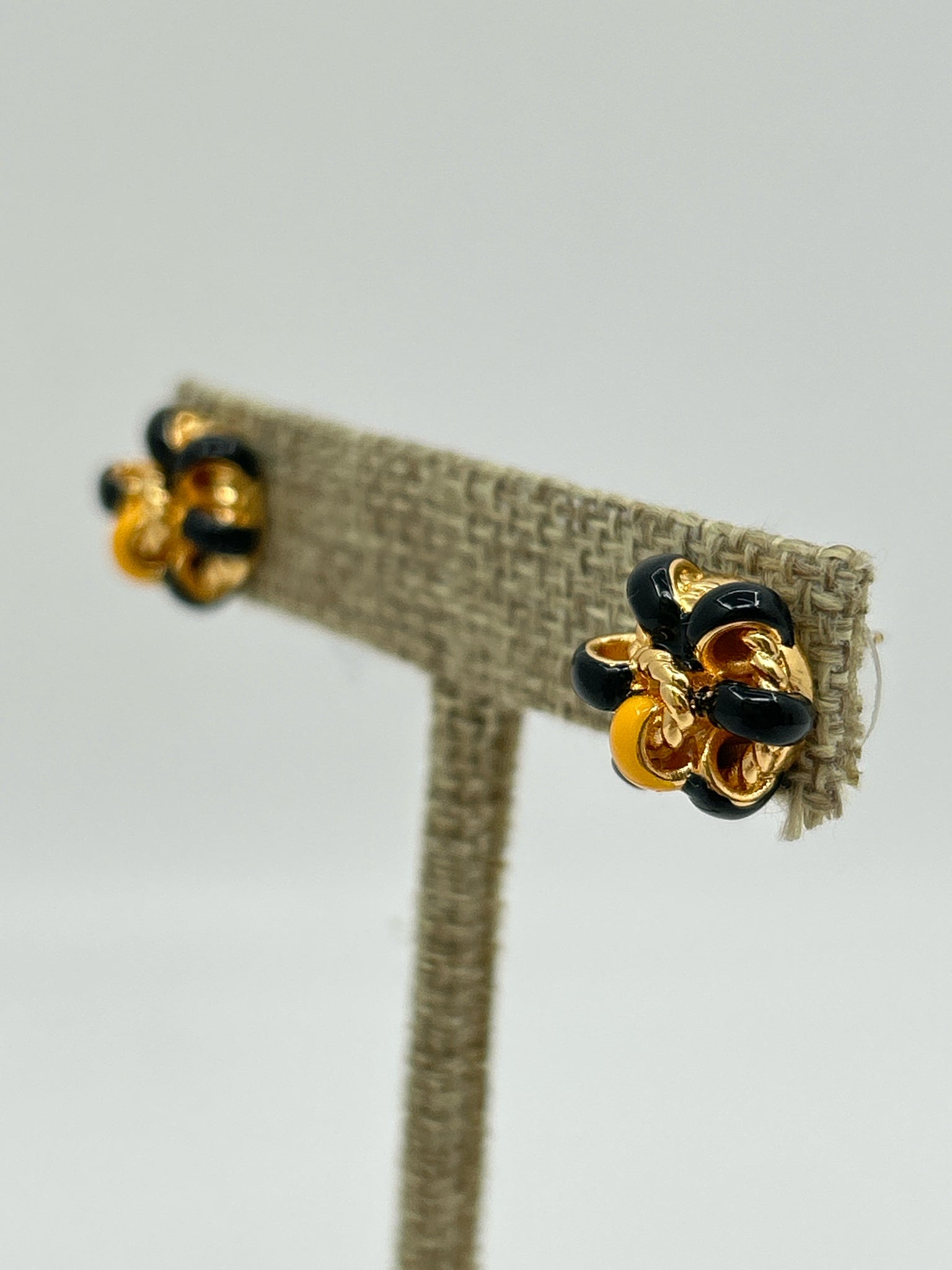 BOTTEGA VENETA GOLD AND BLACK Earrings