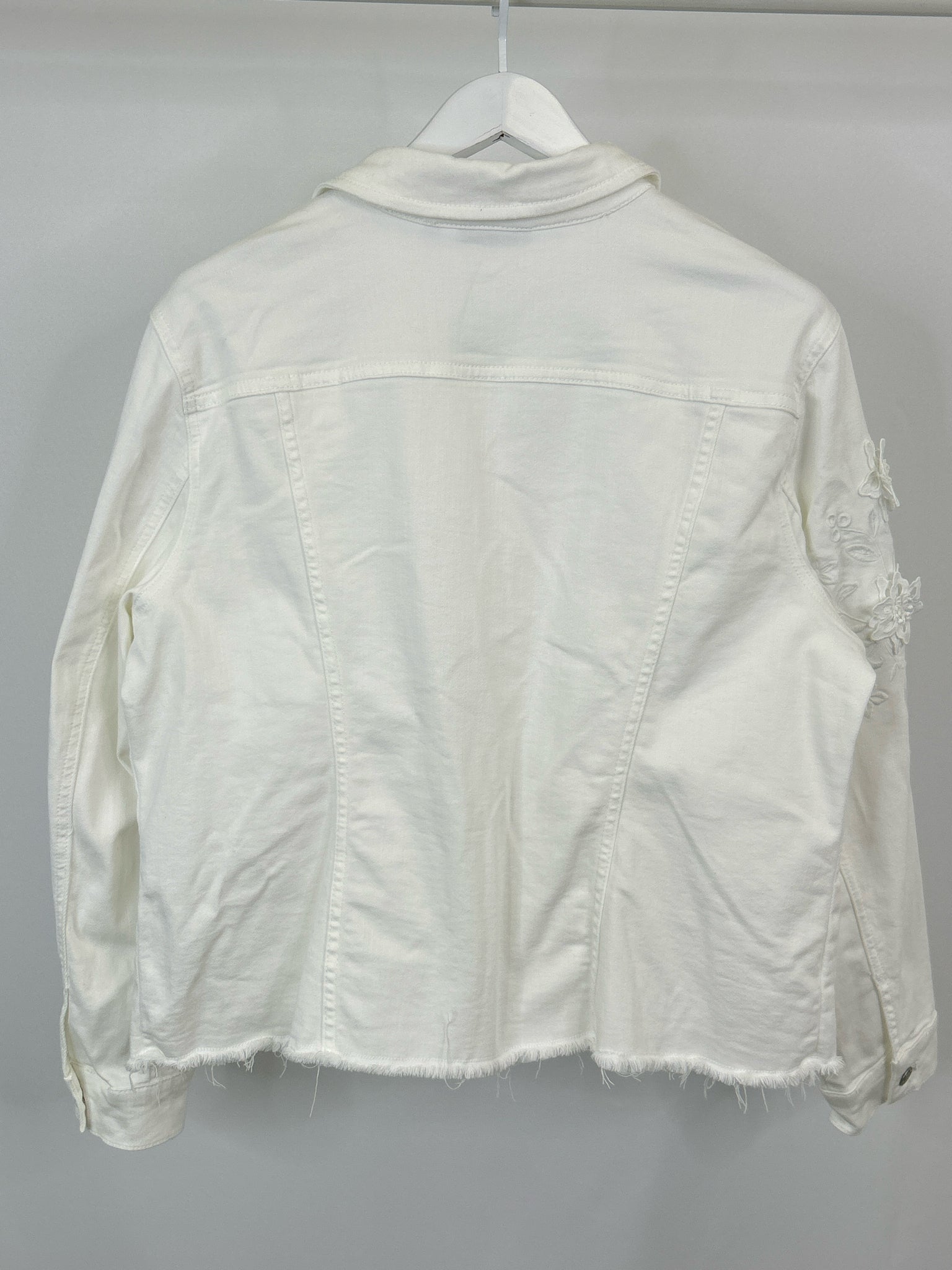 CHICO'S Size XL white denim Women Jacket