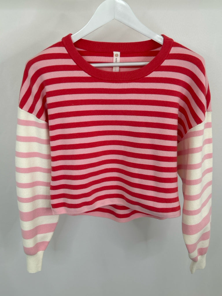 DAILY PRACTICE Women Size S Pink Striped Sweater