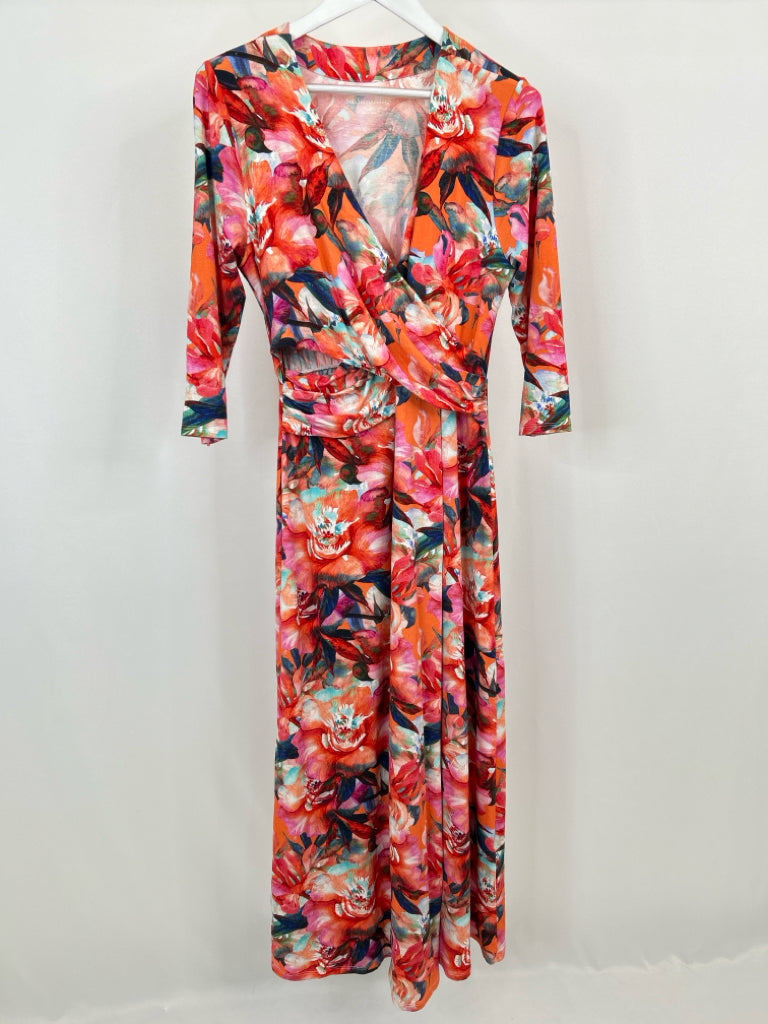 SOFT SURROUNDINGS Size L Orange Print Women's Dress