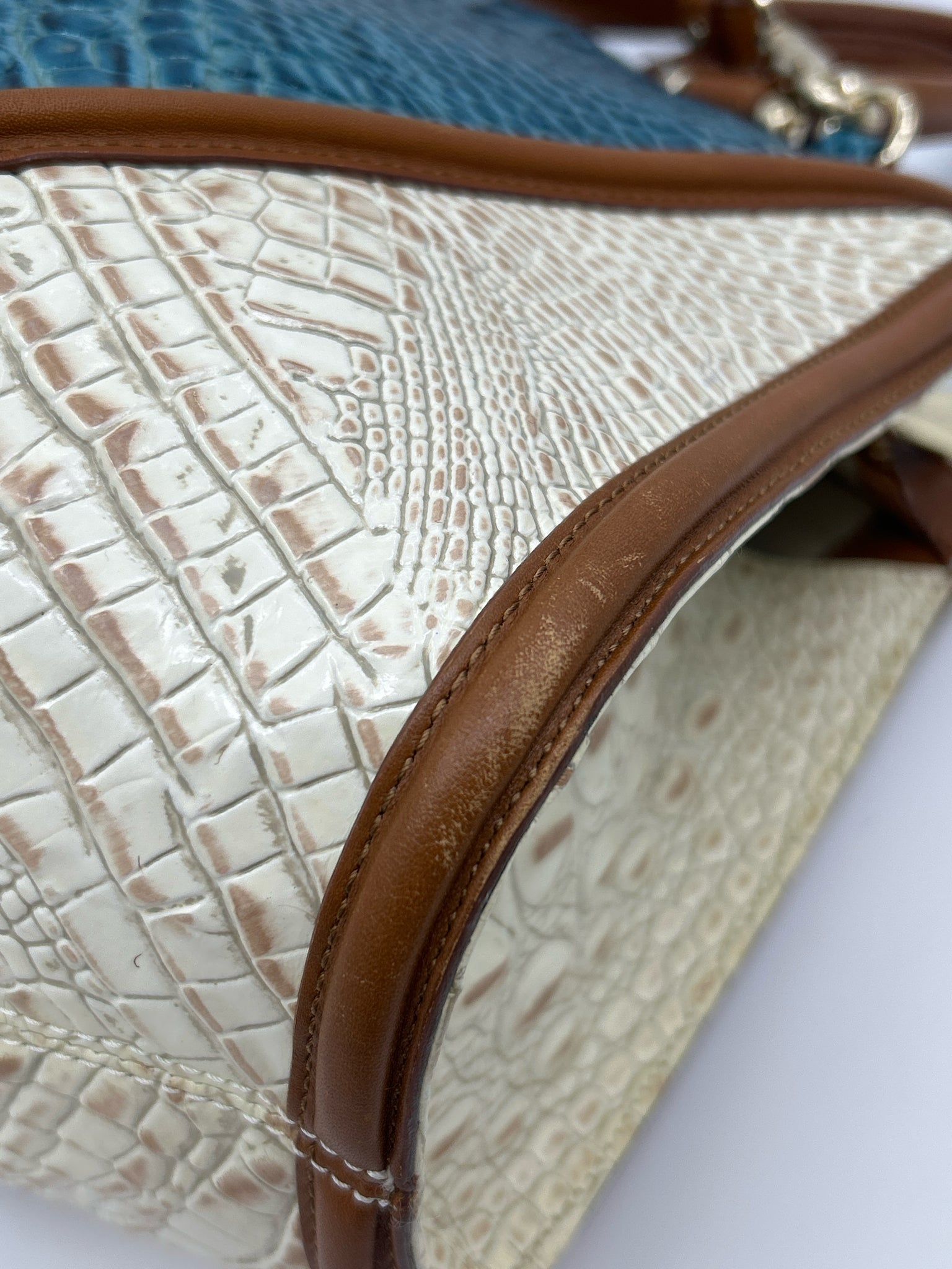 BRAHMIN BEIGE AND TEAL Women Purse