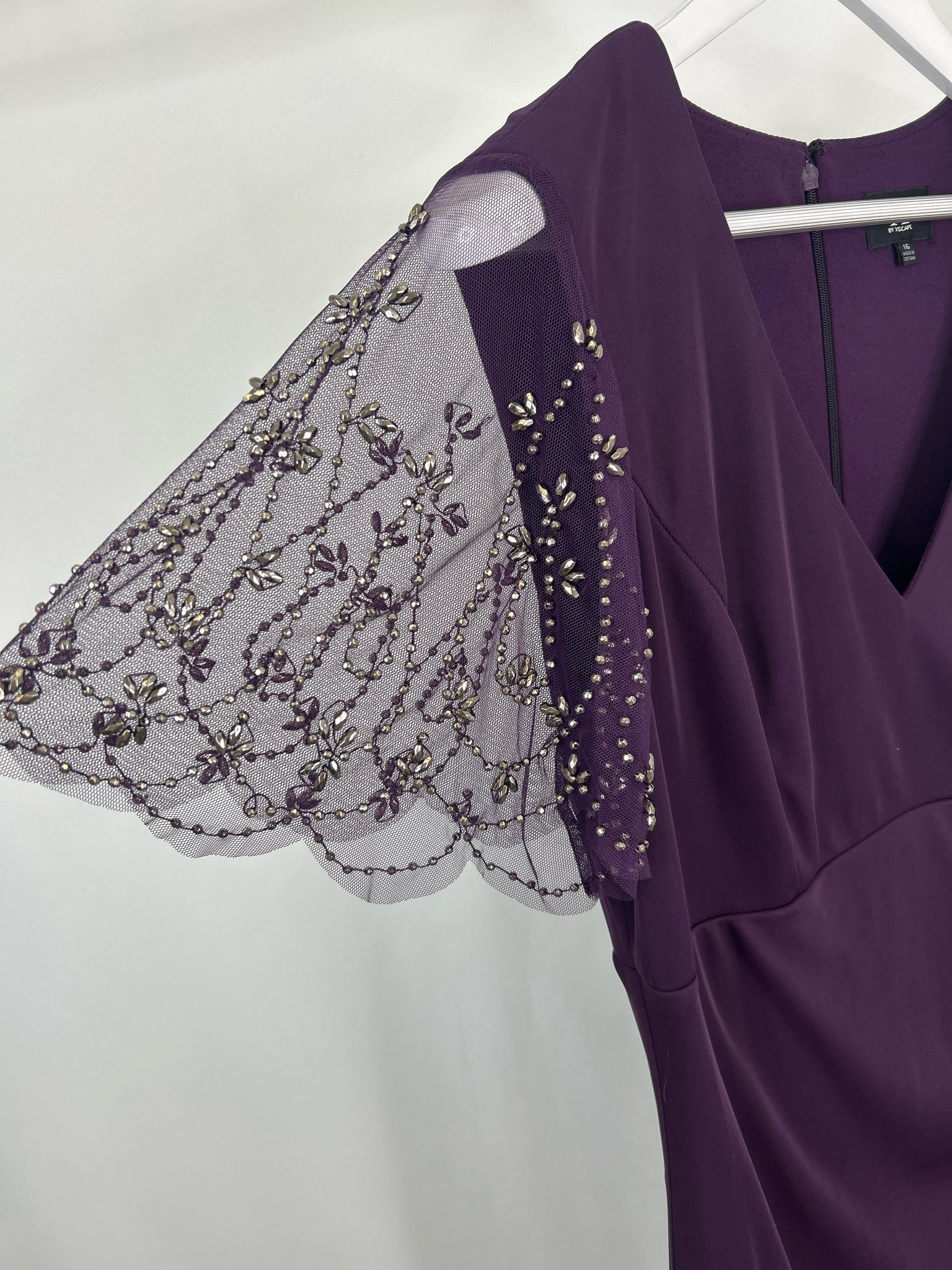 XCAPE Size 16 EGGPLANT Women Dress