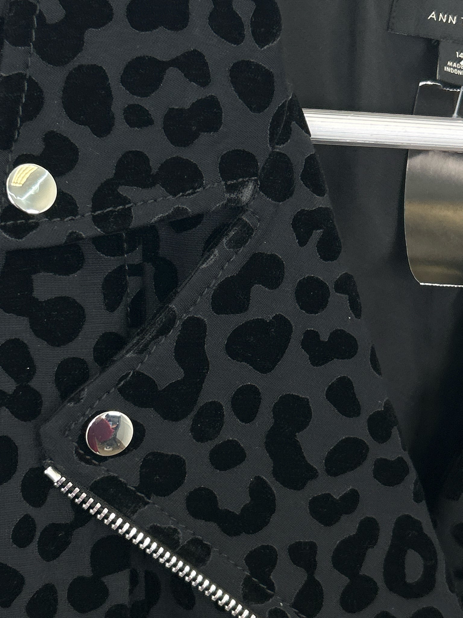 ANN TAYLOR Size 14 Black Print Women's Jacket