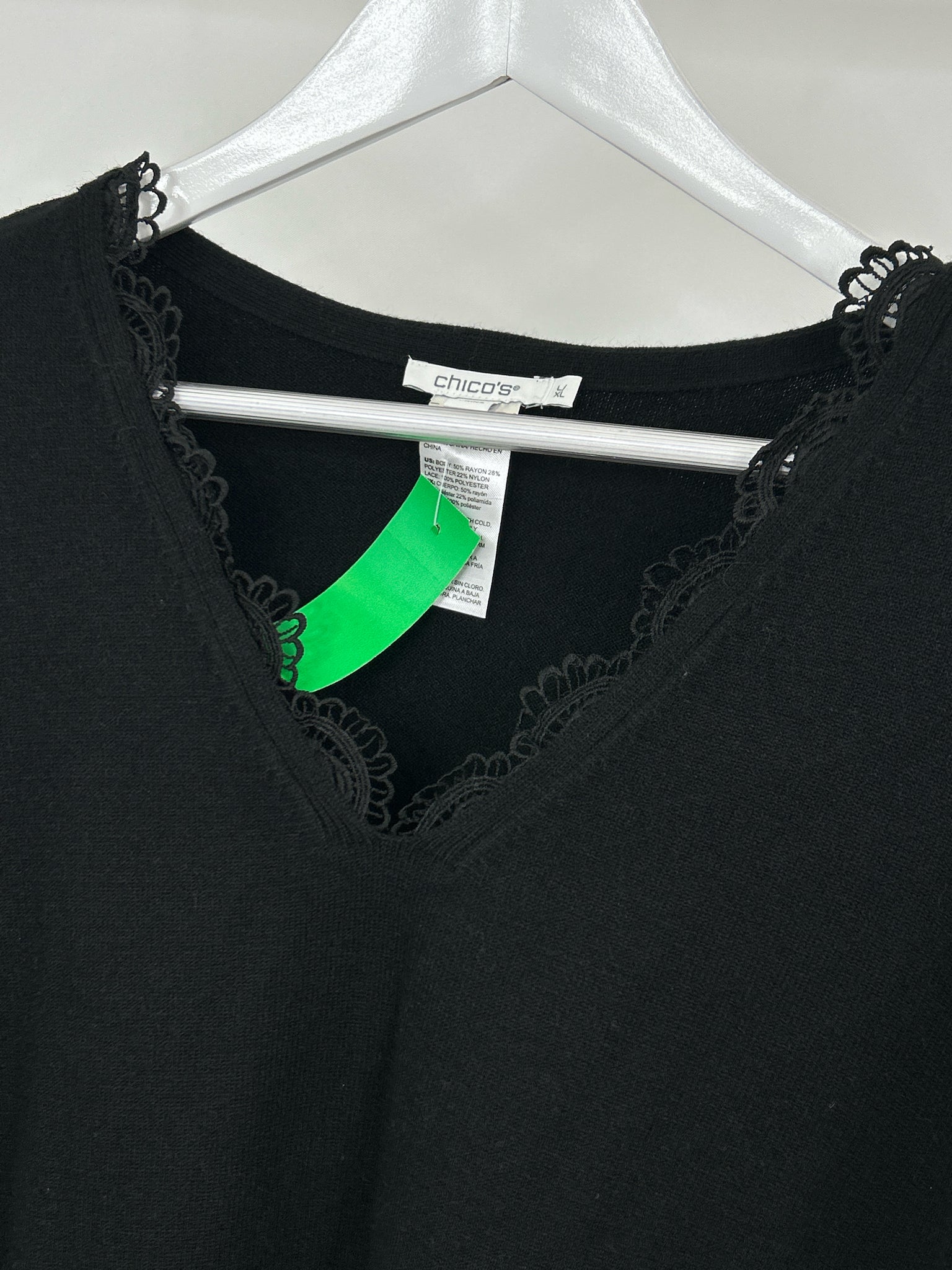 CHICO'S Size L/XL Black Women Sweater