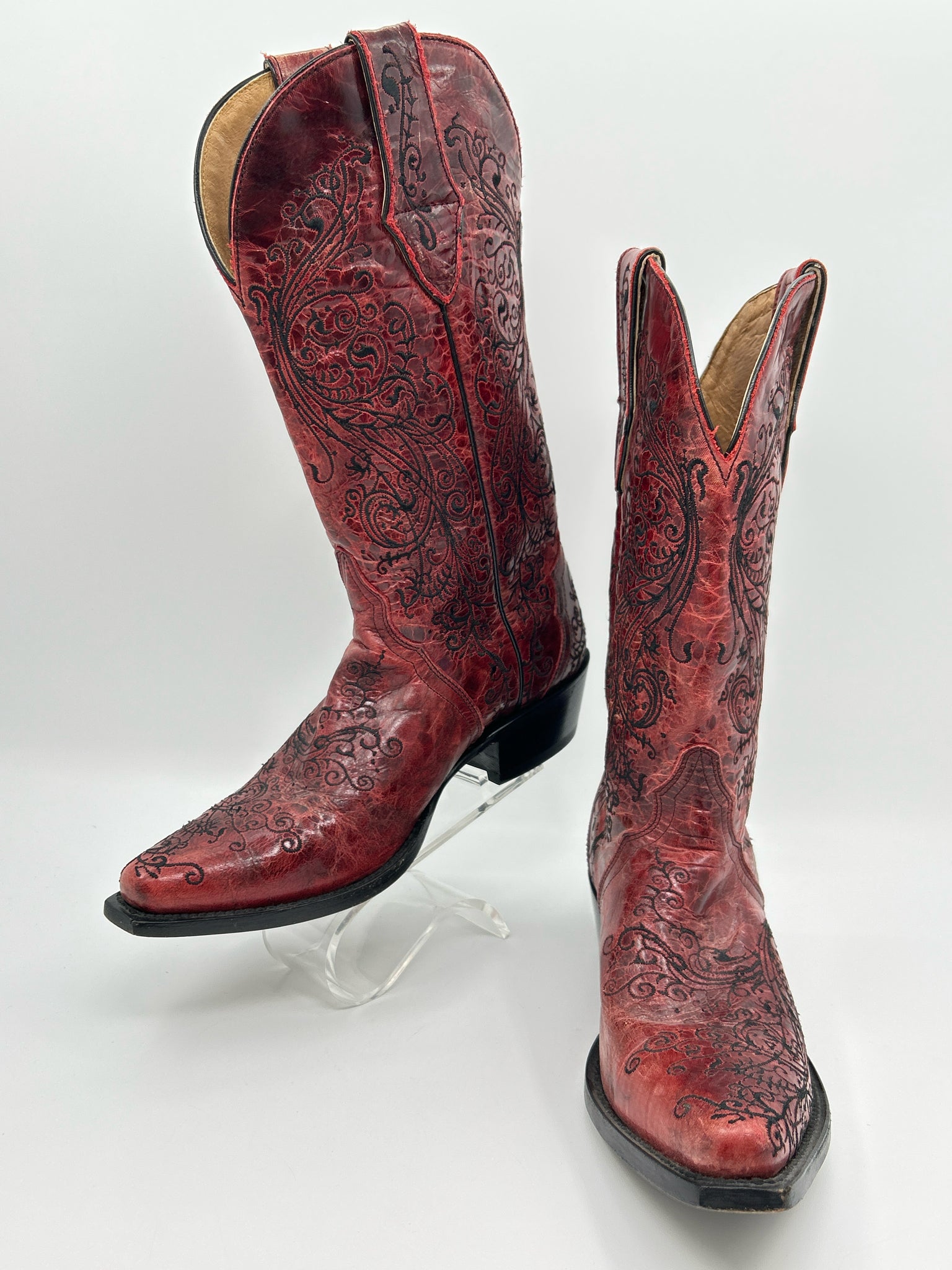STERLING RIVER BOOTS Size 7.5B Red Women Boots