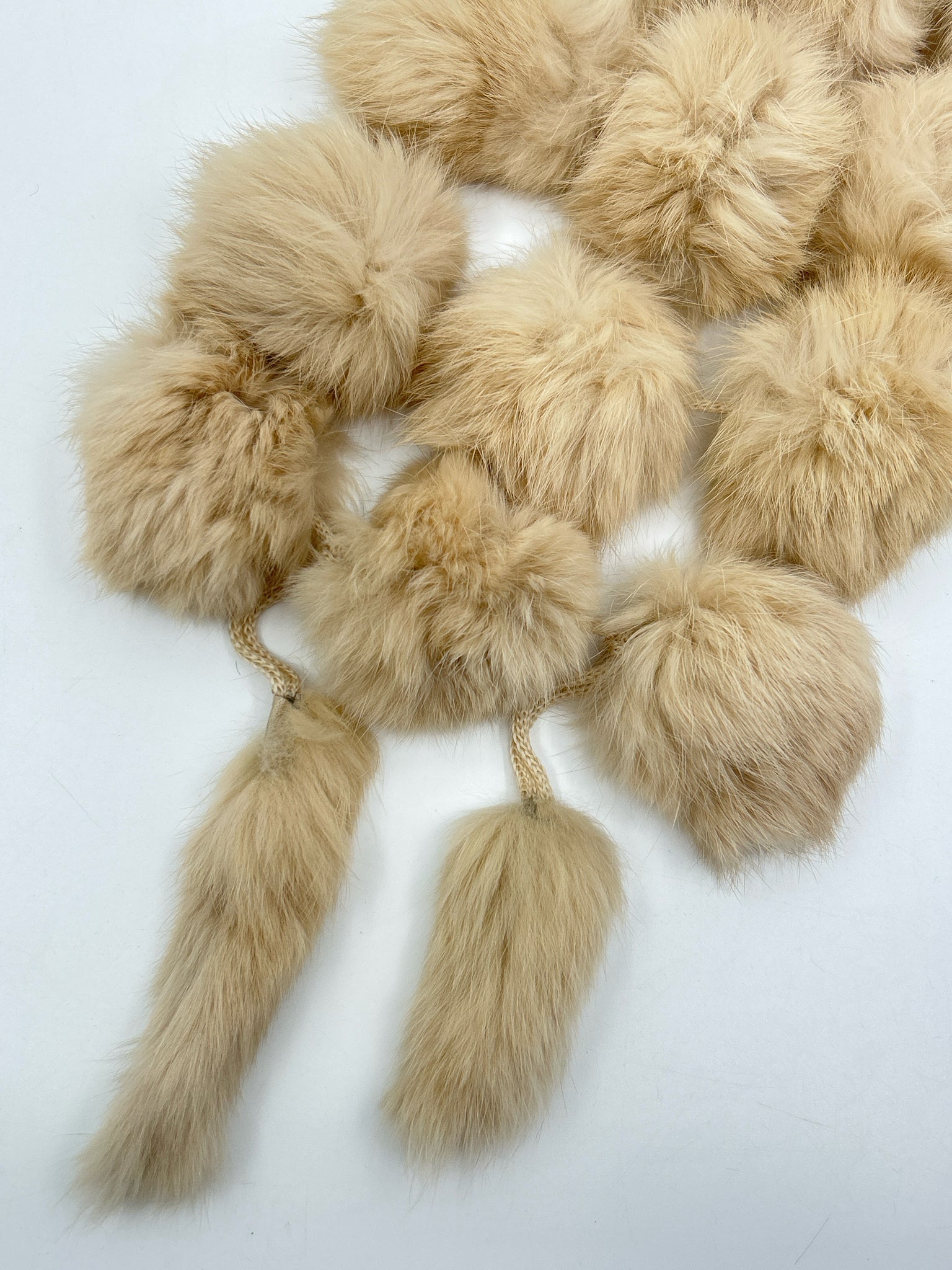 NO BRAND One Size Beige Women Rabbit Fur Scarf