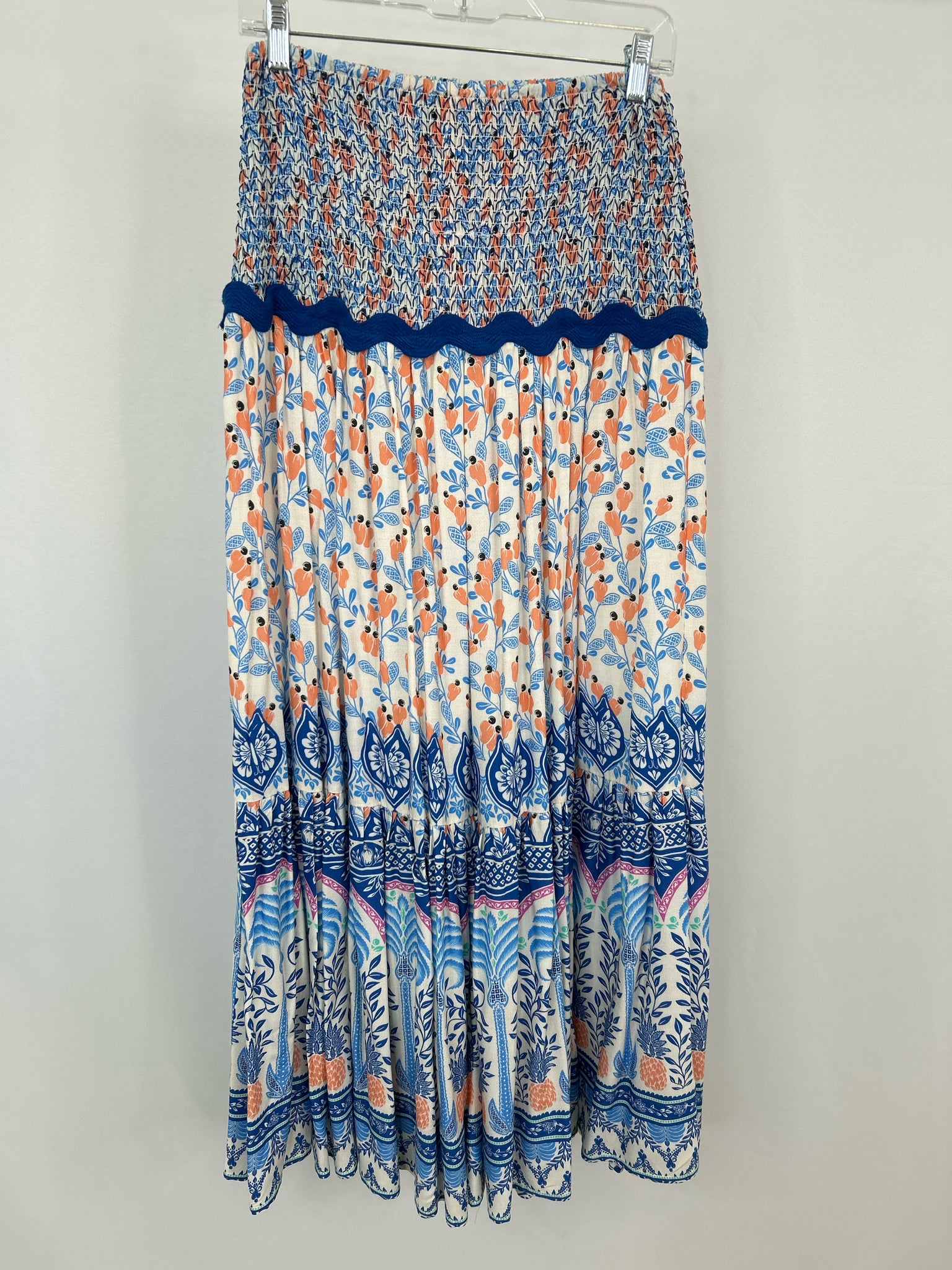 FARM RIO Size S WHITE AND BLUE Women Skirt