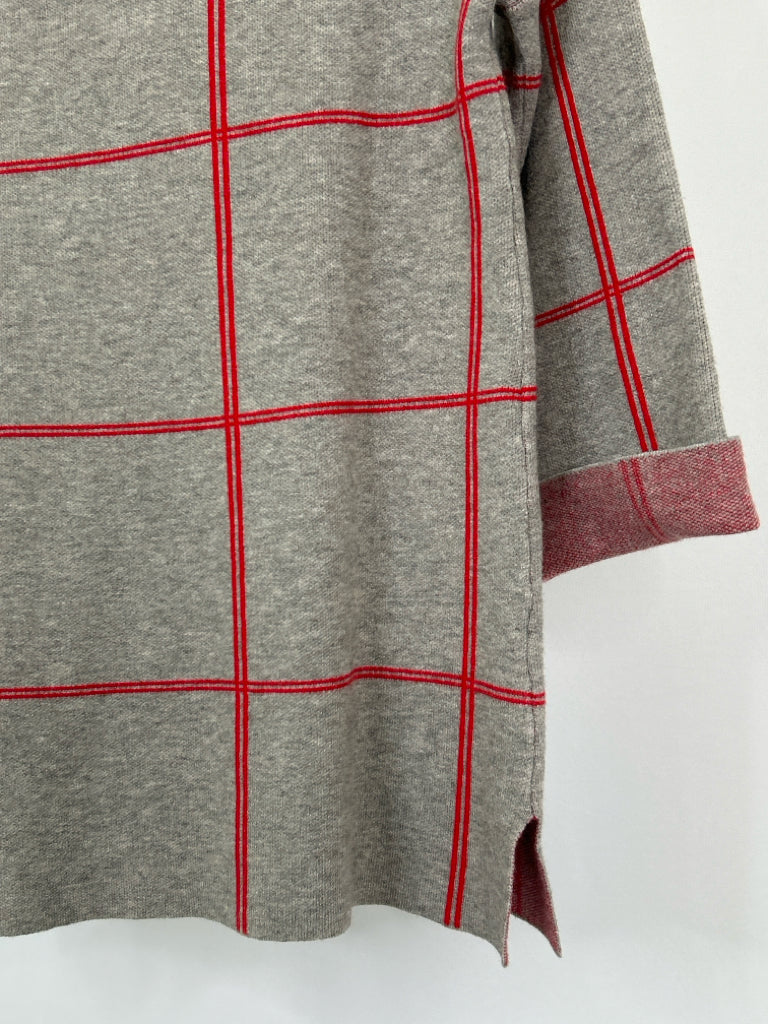 TAHARI Women Size S Beige Plaid Sweater