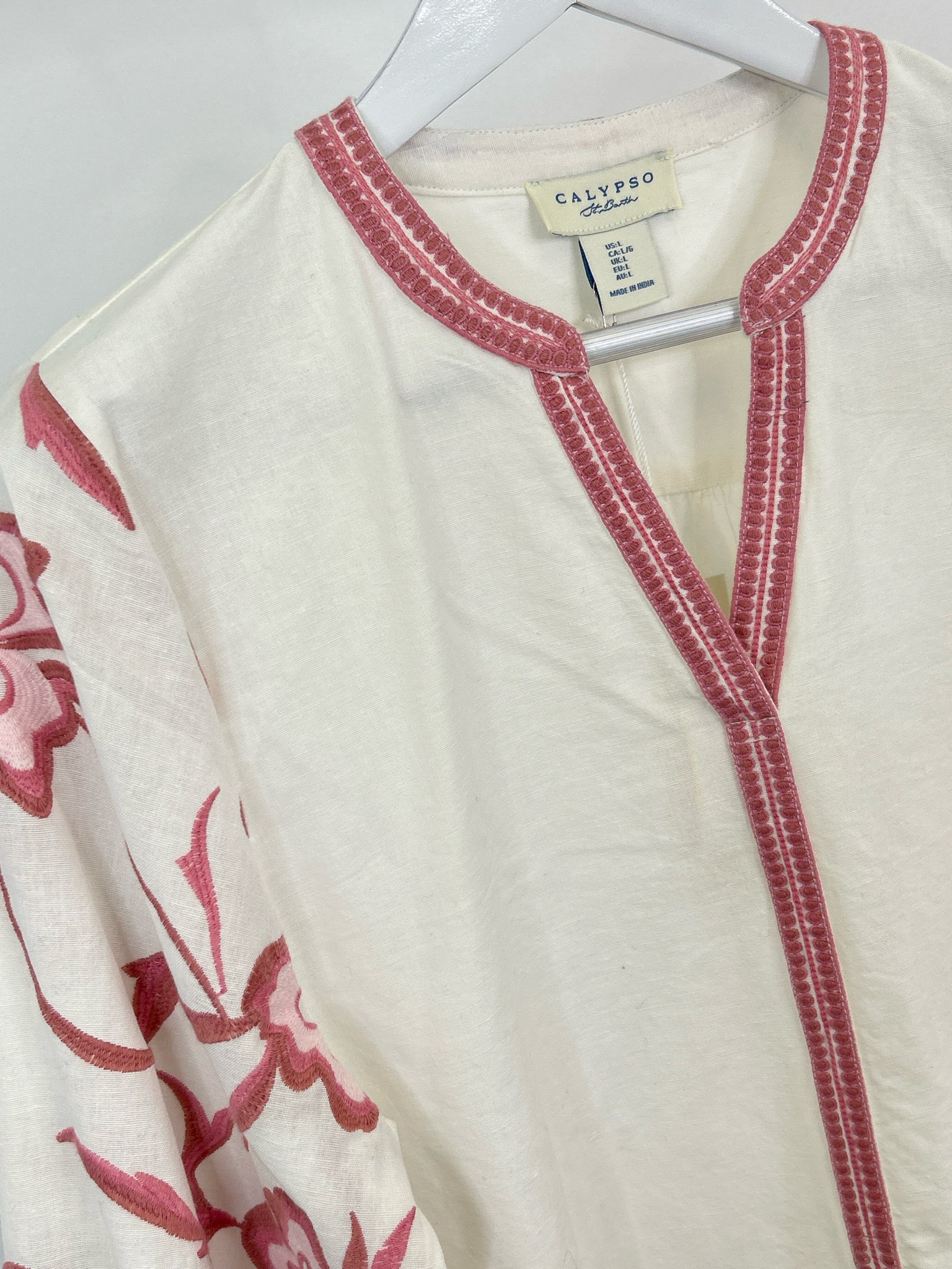 calypso st barth Size L White and PINK Women Top