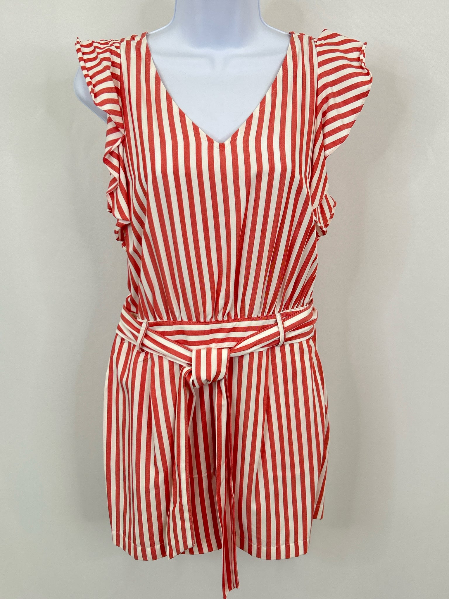 LOFT NWT Size 2P Red Striped Women Romper