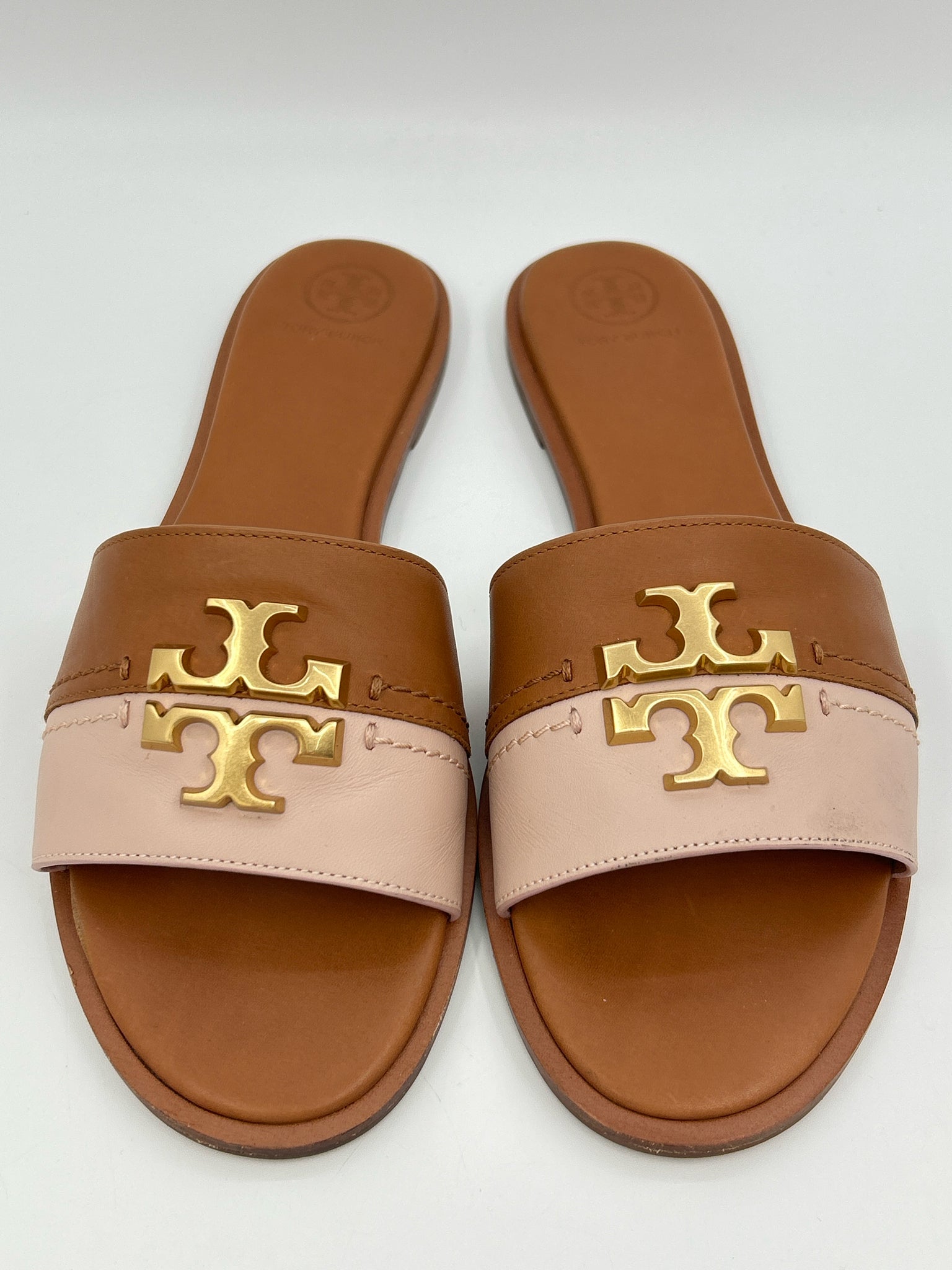 TORY BURCH Size 9.5M Tan and Pink Women Sandal