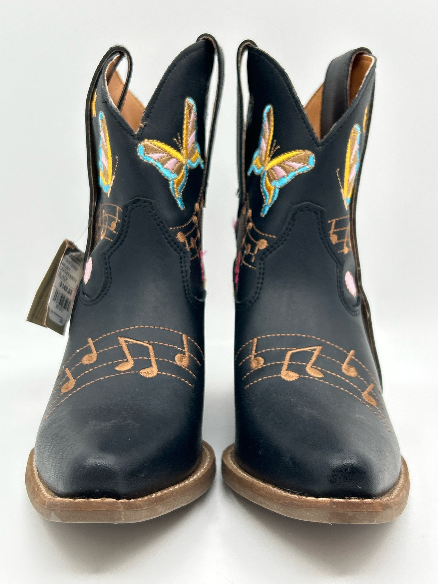 DINGO NWT Size 7 Black Print Women Booties