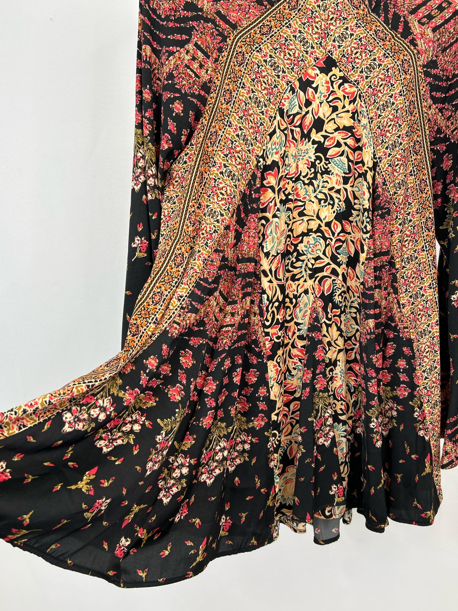 FREE PEOPLE Size S Black & Orange Women Dress