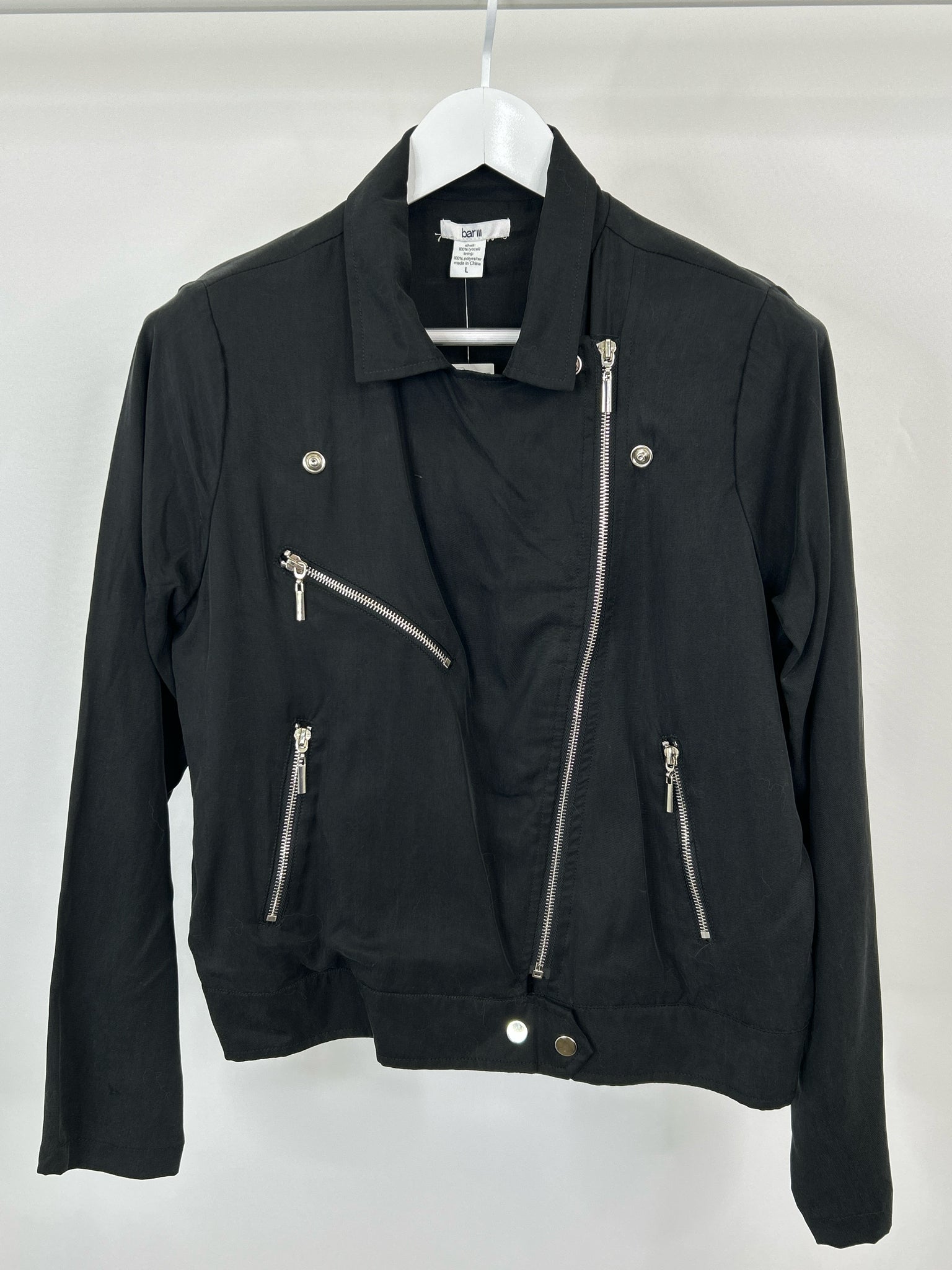 Bar III Size L Black Women Jacket