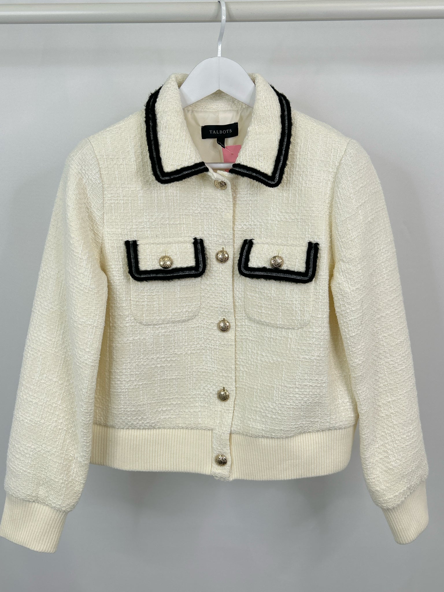 TALBOTS Size L Ivory Women Jacket