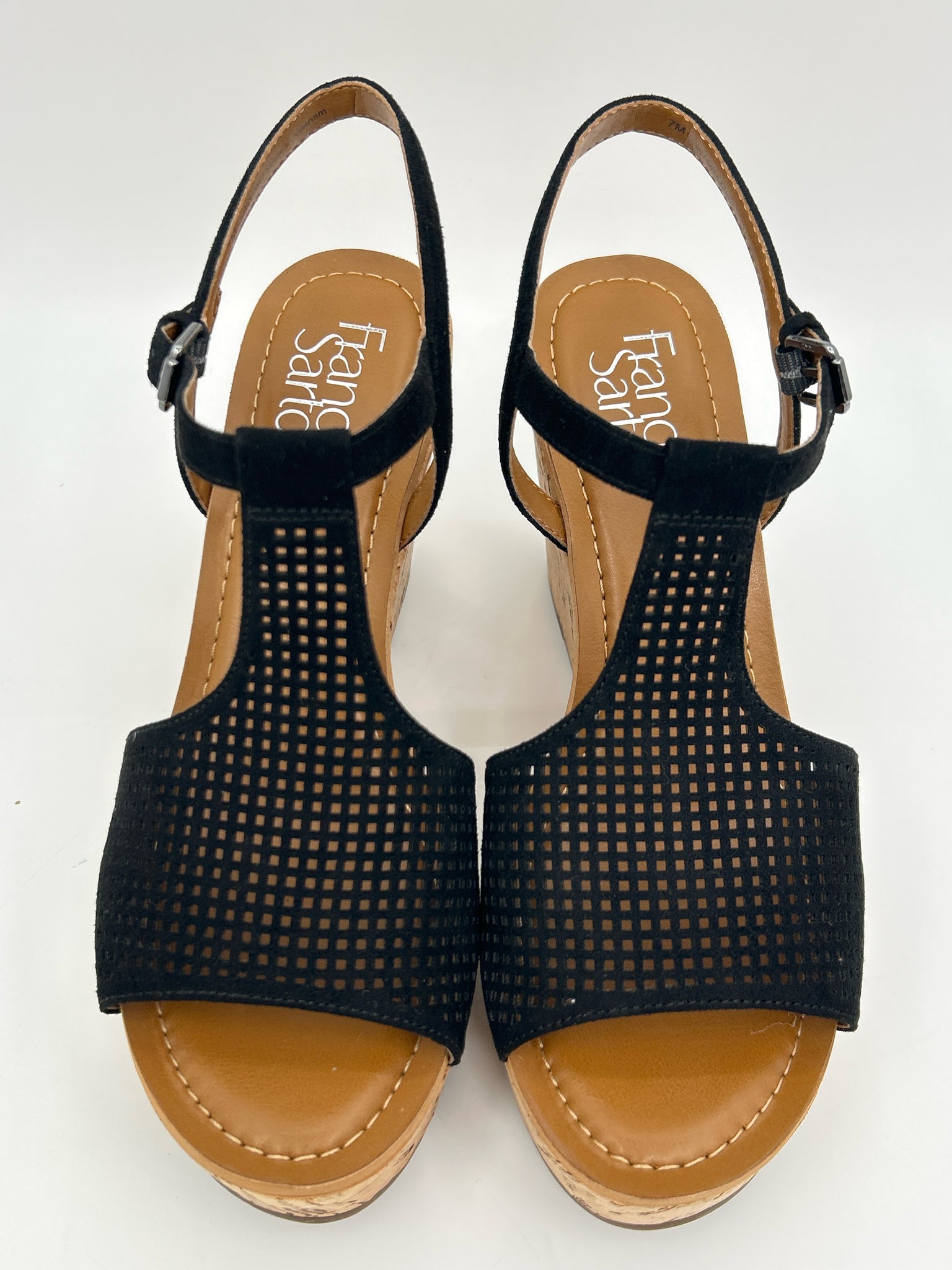 FRANCO SARTO Size 7M Black Women Sandal