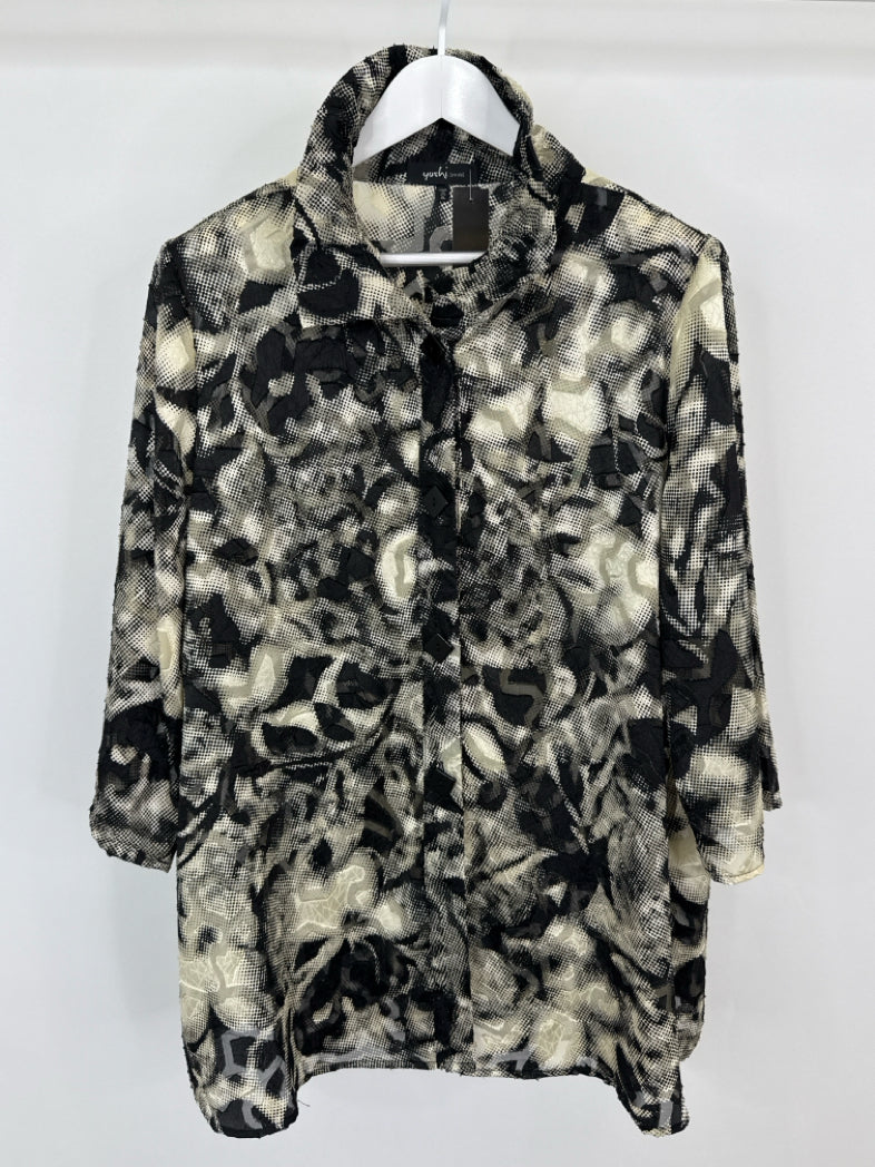 YUSHI Size XL BLACK AND BEIGE Women Tunic