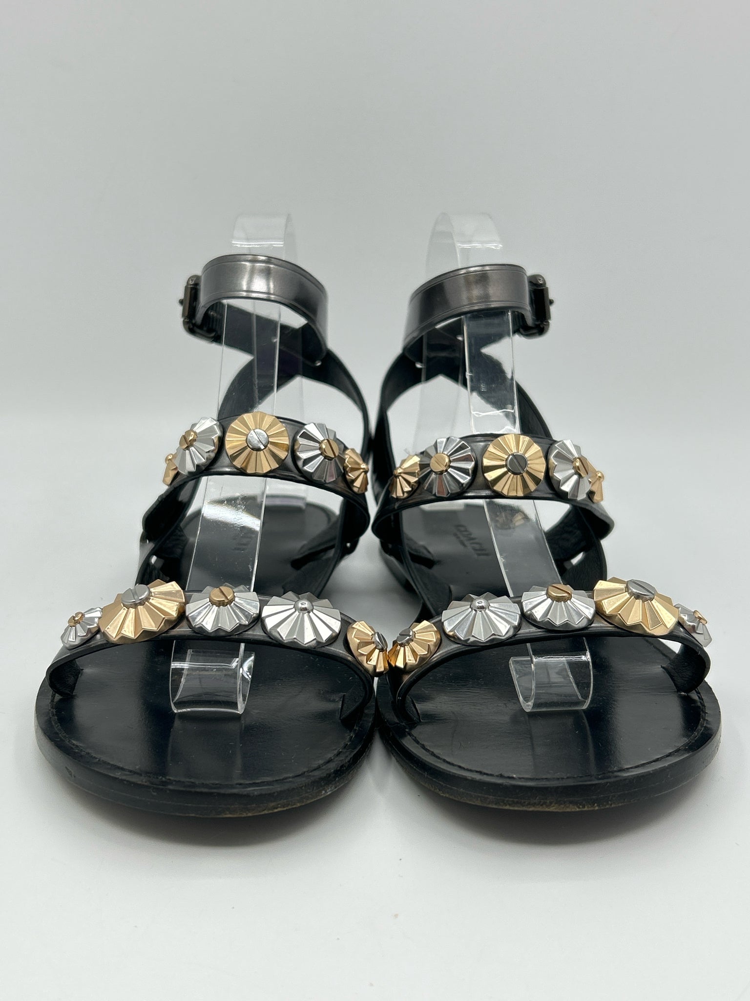 Coach Size 7B Silver Metallic Women Sandal