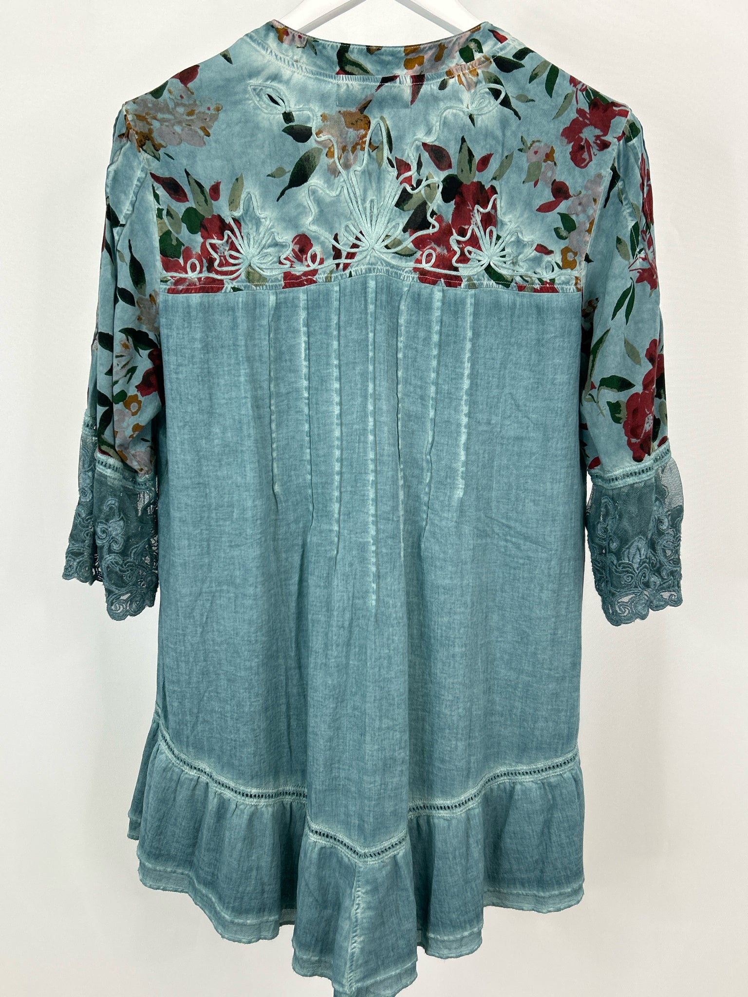 GRETTY ZUEGER Size M turquoise print Women Tunic